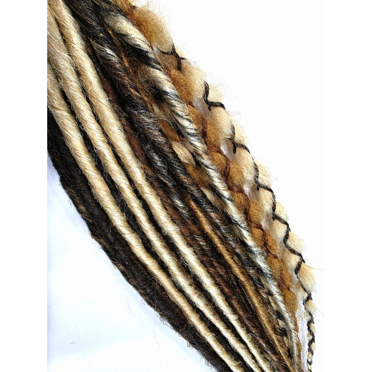 20 SE Single Ended Blonde Brown Gold Synthetic Dreads Dreadlocks Hair Extensions