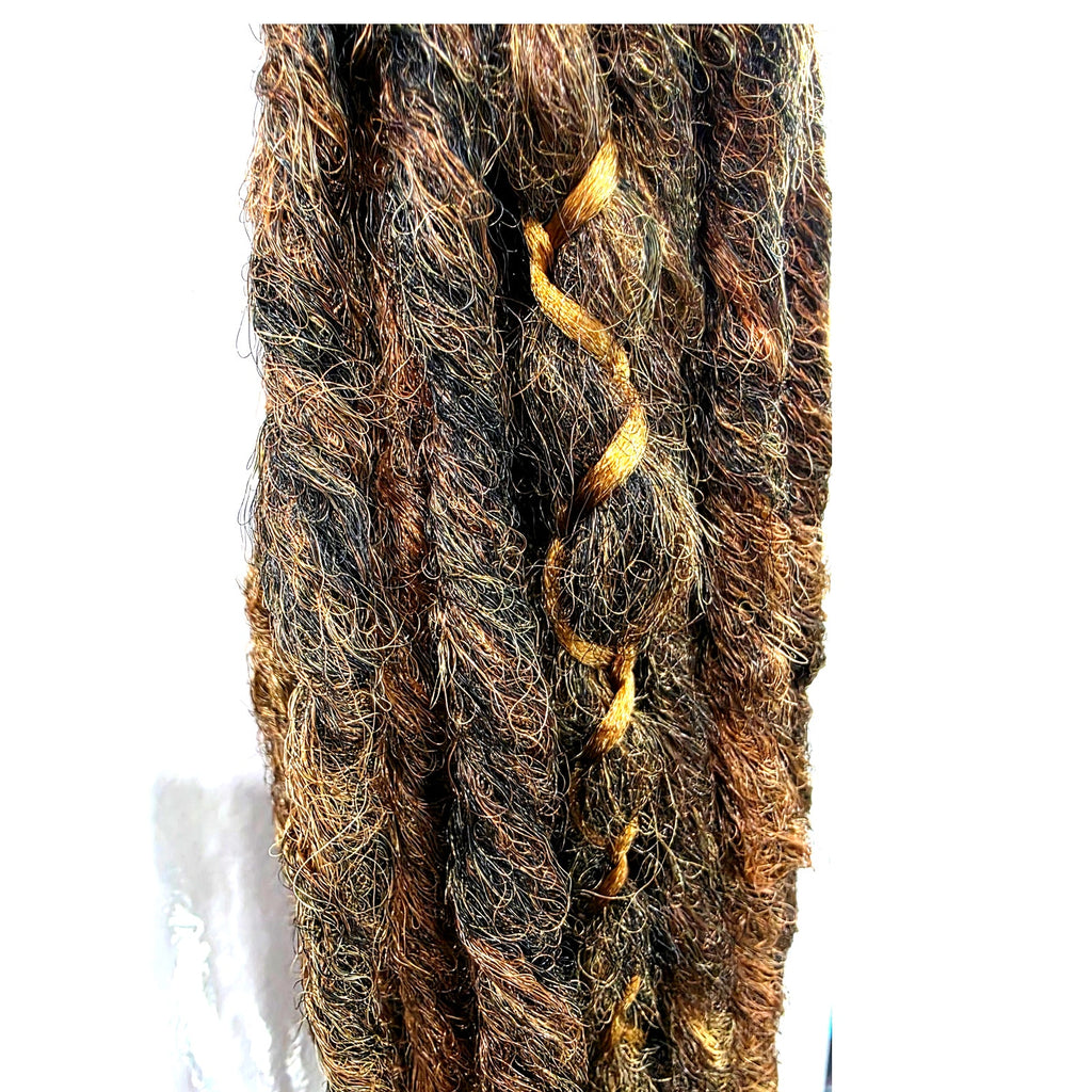 25 SE Single Ended Auburn Brown Synthetic Dread Dreadlock Hair Extensions Knotty