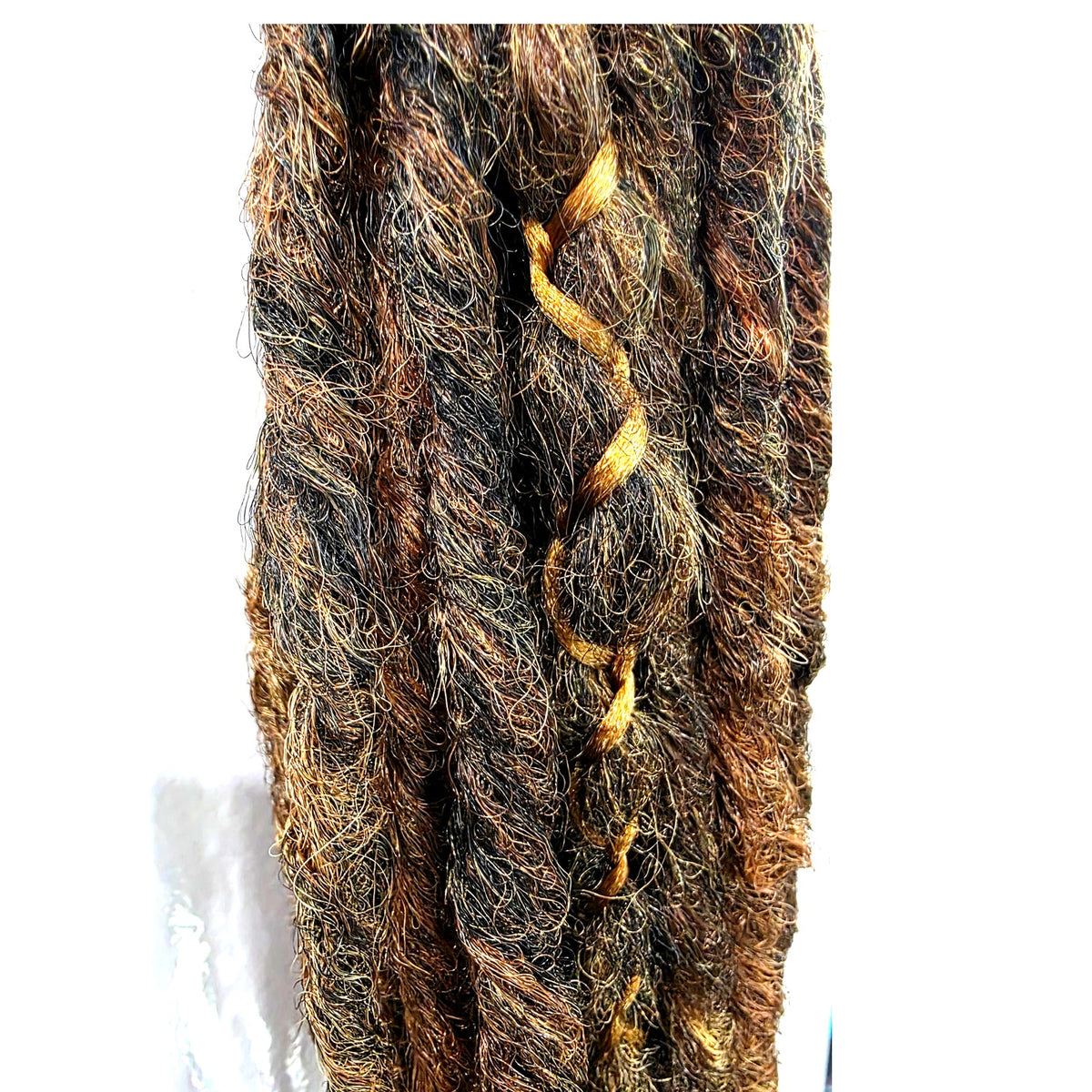 25 SE Single Ended Auburn Brown Synthetic Dread Dreadlock Hair Extensions Knotty