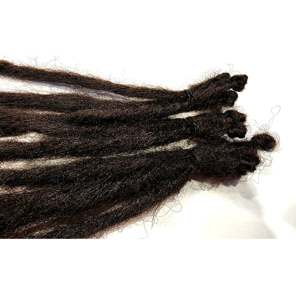 10 SE Single Ended Dark Brown Dreads Dreadlocks Hair Extensions Knotty Natural