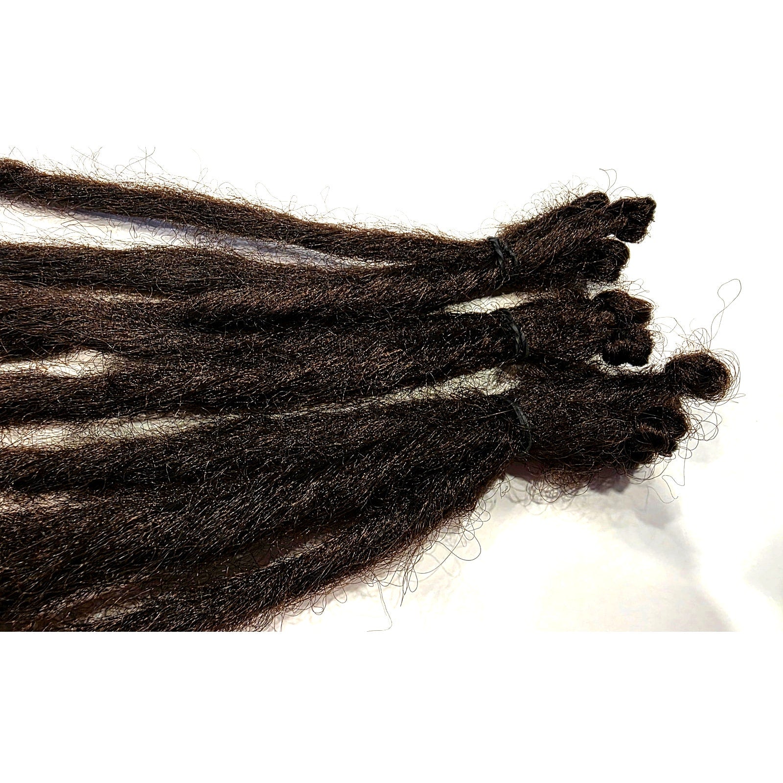 10 SE Single Ended Dark Brown Dreads Dreadlocks Hair Extensions Knotty Natural