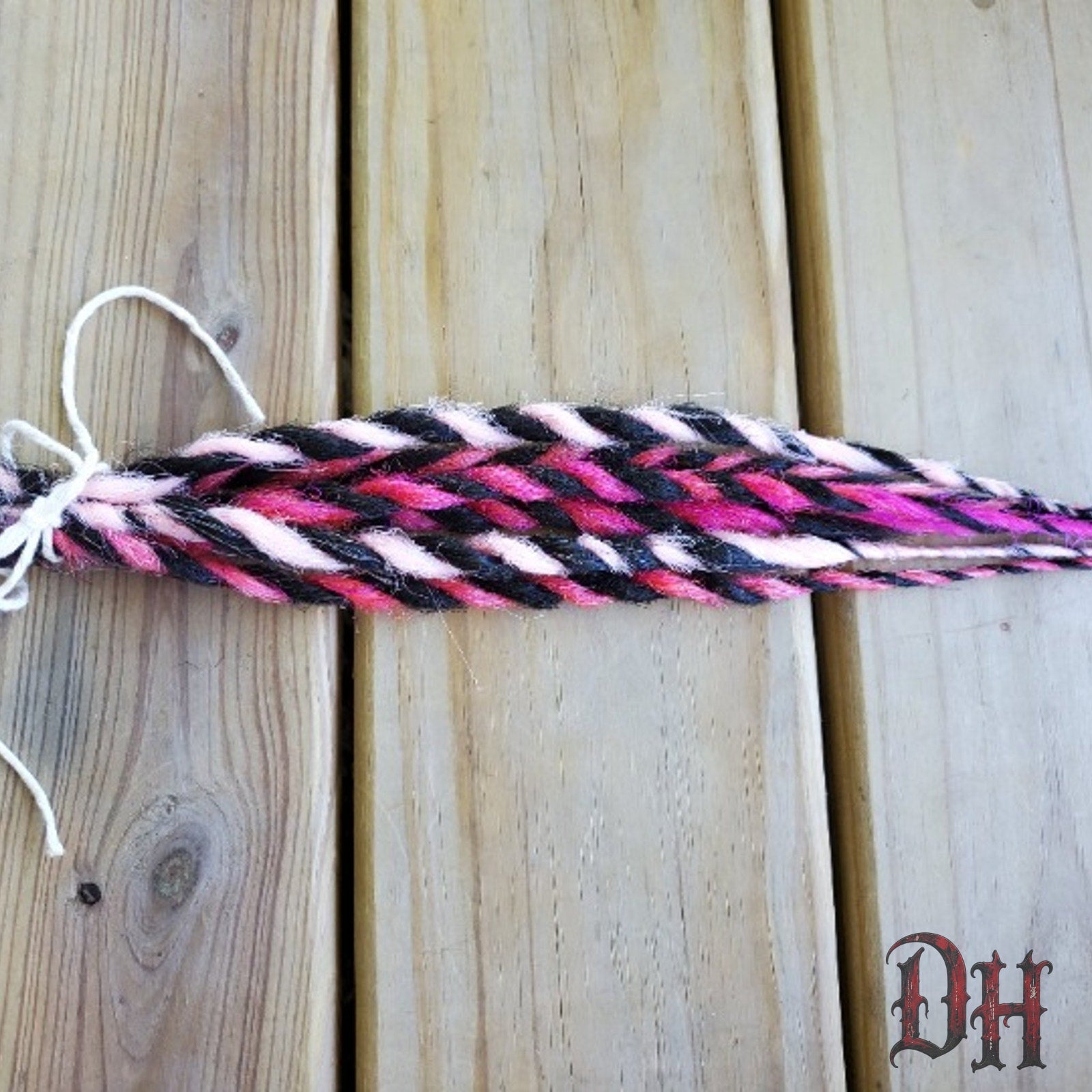 5 SE Black and PInk Twist Dreads Dreadlocks Hair Extensions