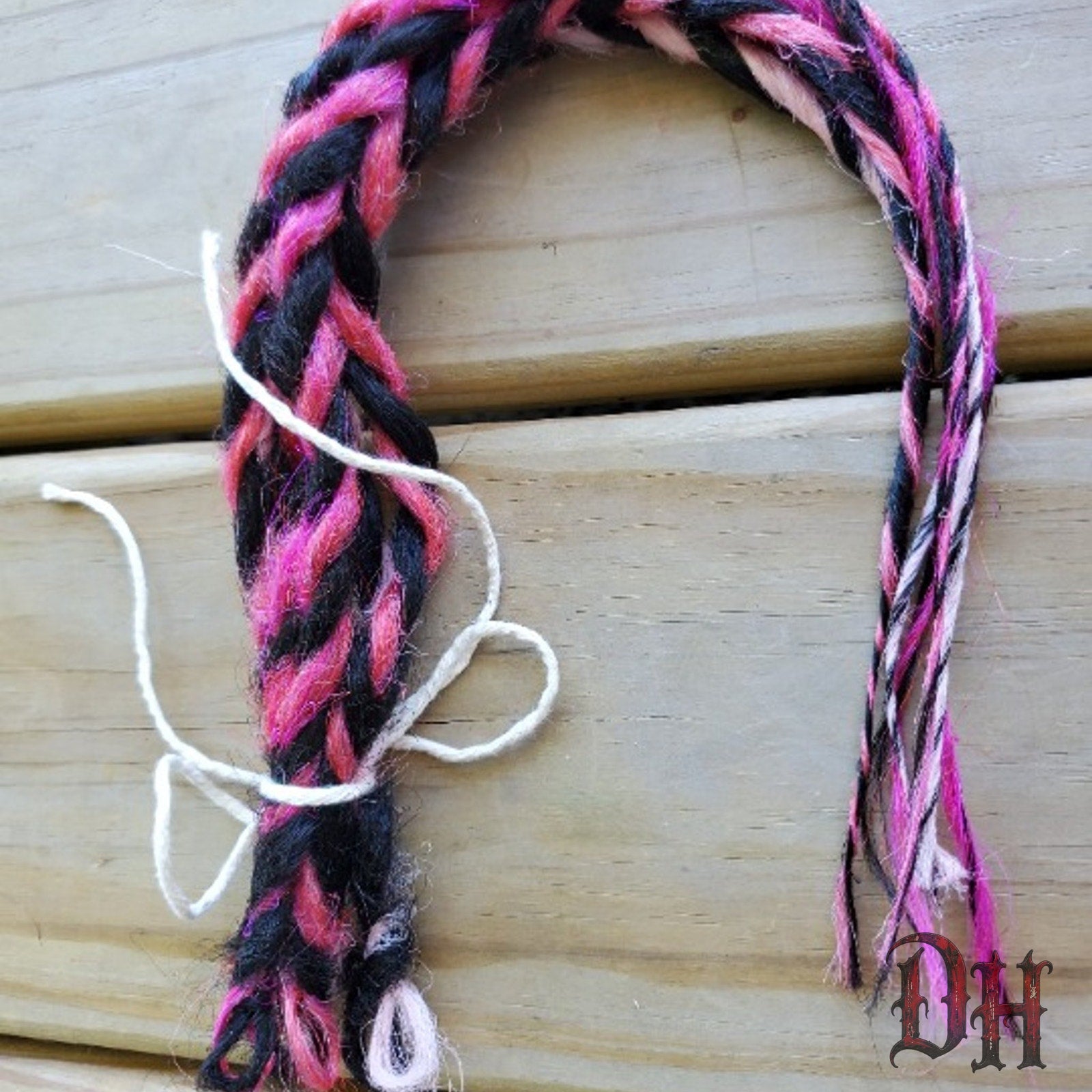 5 SE Black and PInk Twist Dreads Dreadlocks Hair Extensions