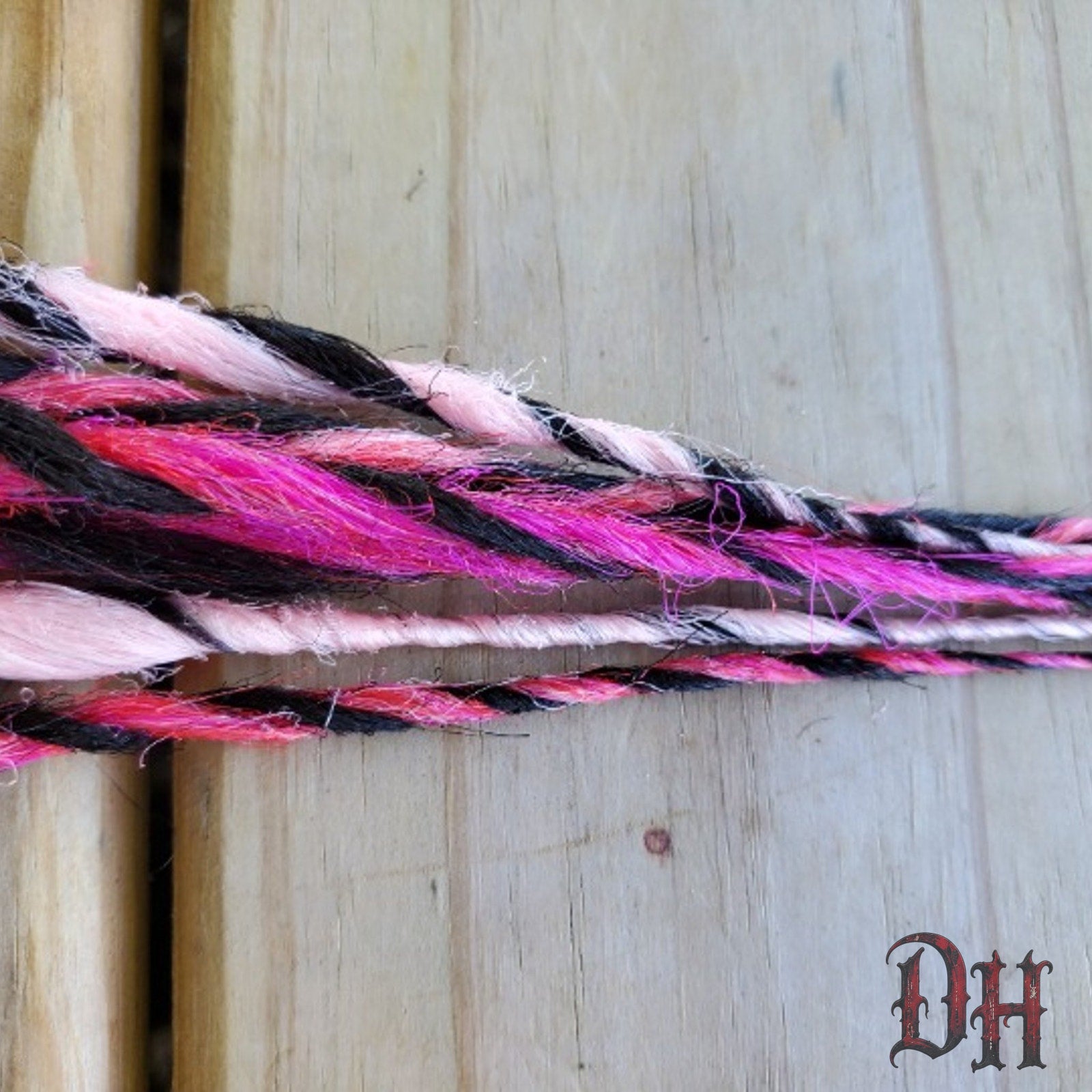 5 SE Black and PInk Twist Dreads Dreadlocks Hair Extensions