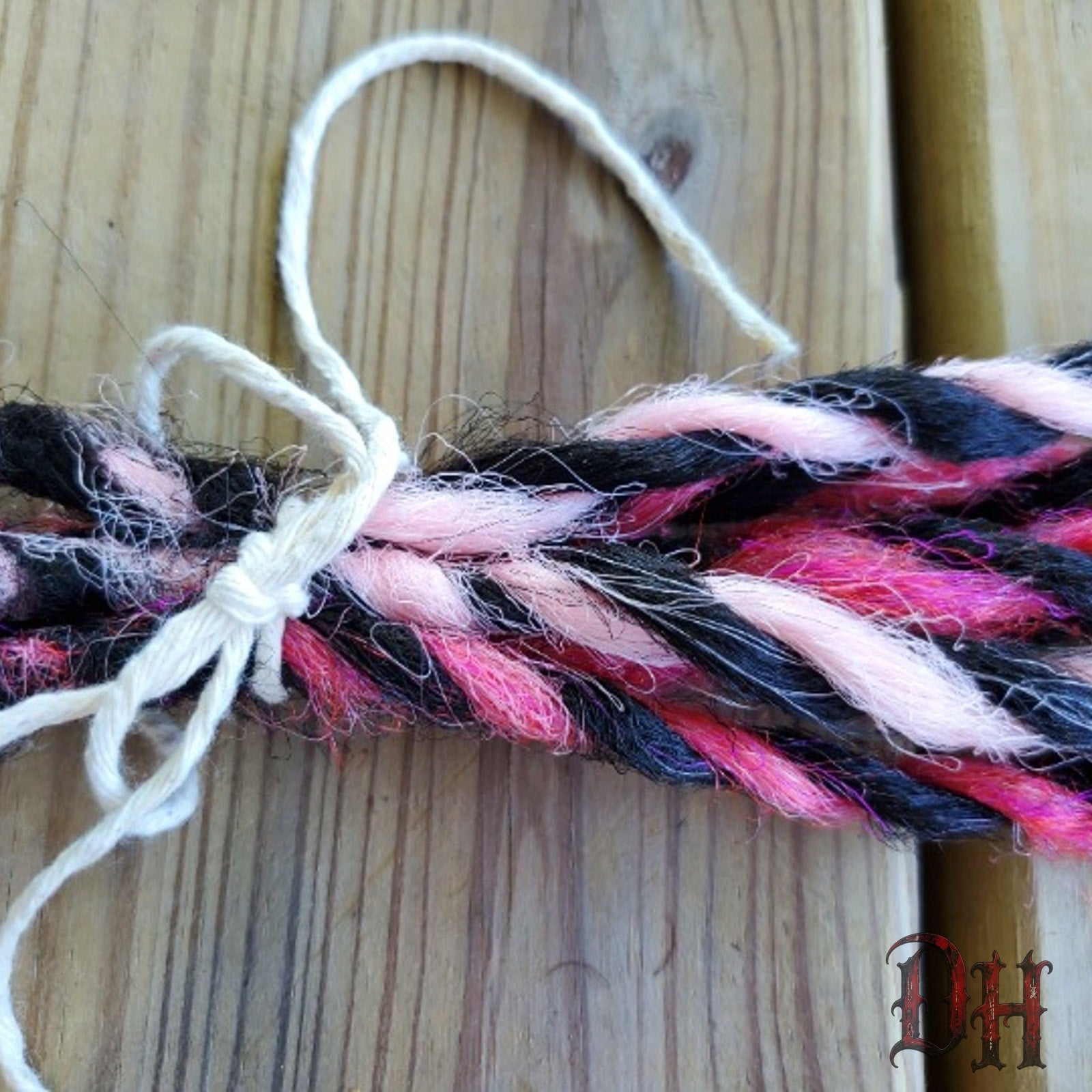 5 SE Black and PInk Twist Dreads Dreadlocks Hair Extensions