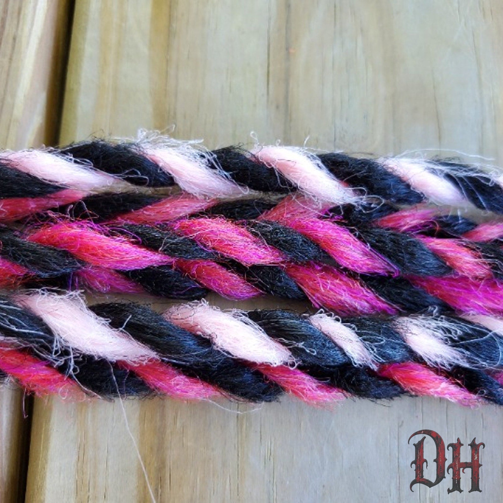 5 SE Black and PInk Twist Dreads Dreadlocks Hair Extensions