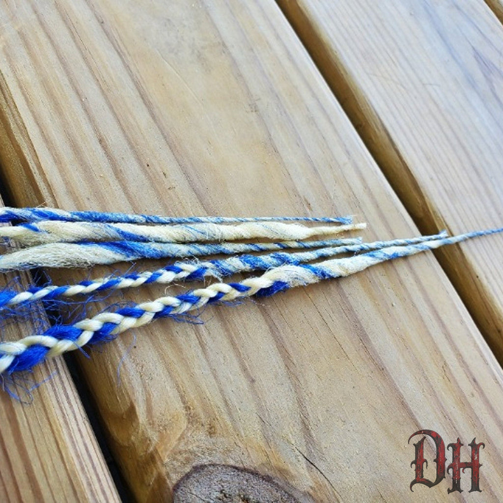 5 SE Single Ended Blue Wrap Braids Dreads Dreadlocks Hair Extensions