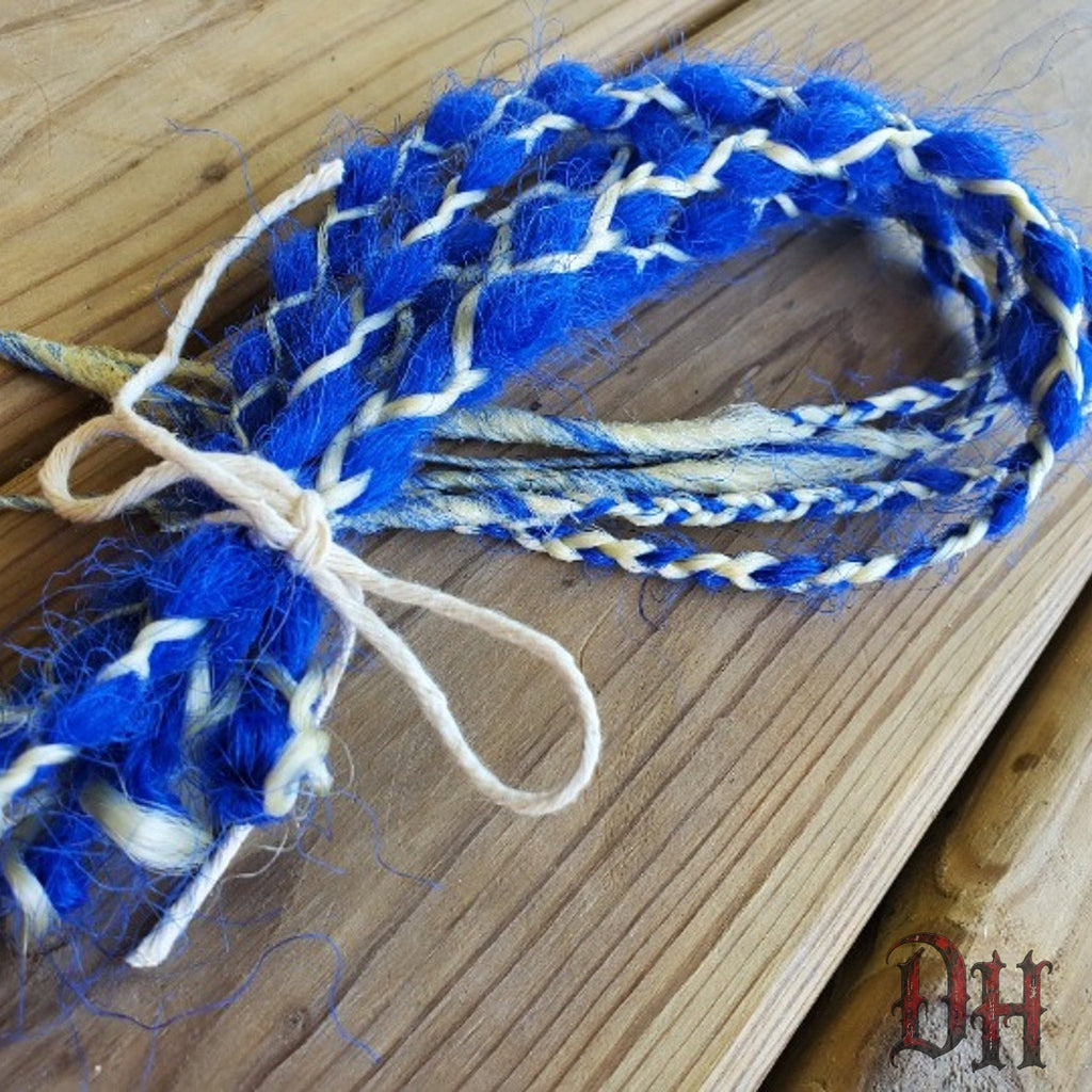 5 SE Single Ended Blue Wrap Braids Dreads Dreadlocks Hair Extensions