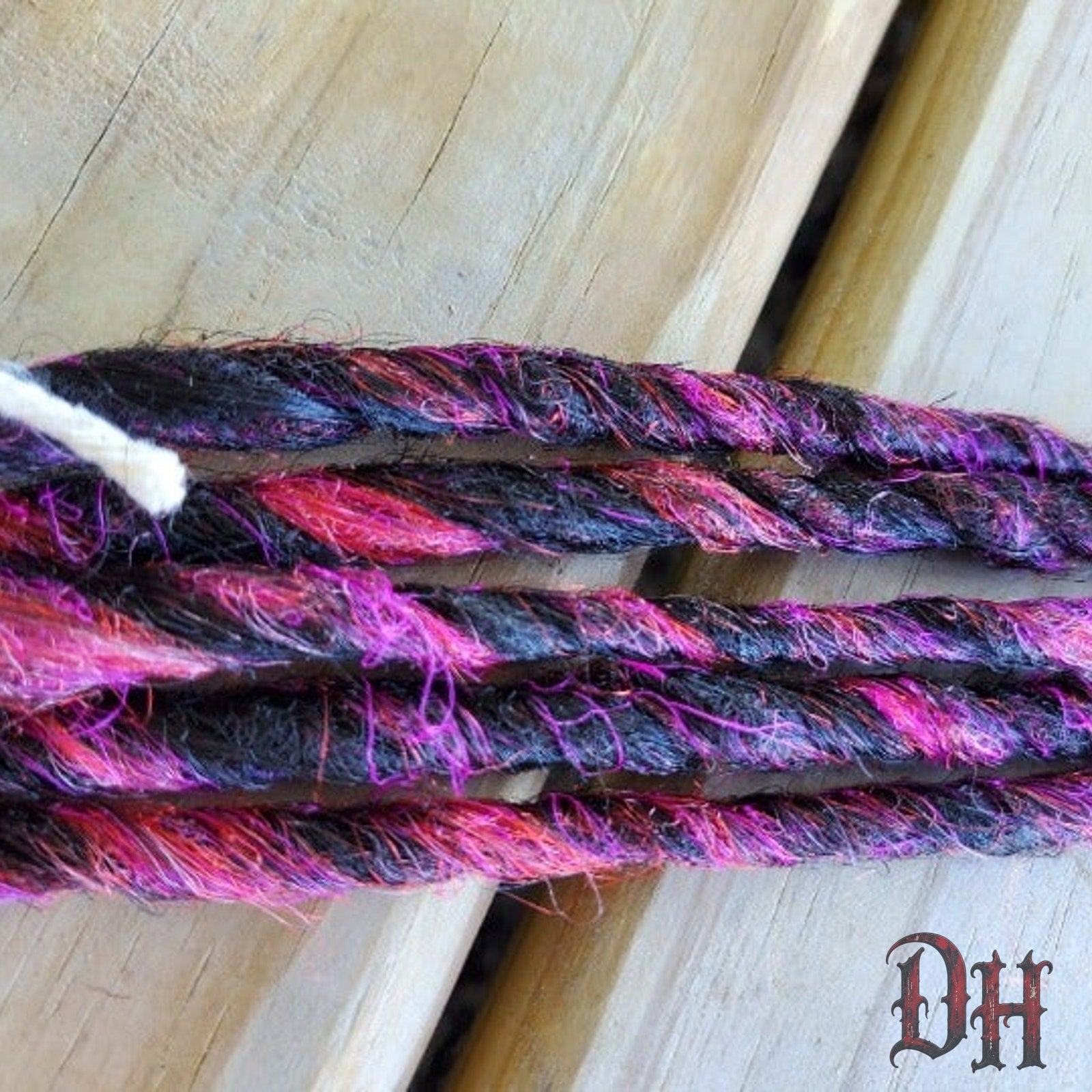 5 SE Single Ended Pink & Black Hair Extensions Synthetic Dreads Dreadlocks