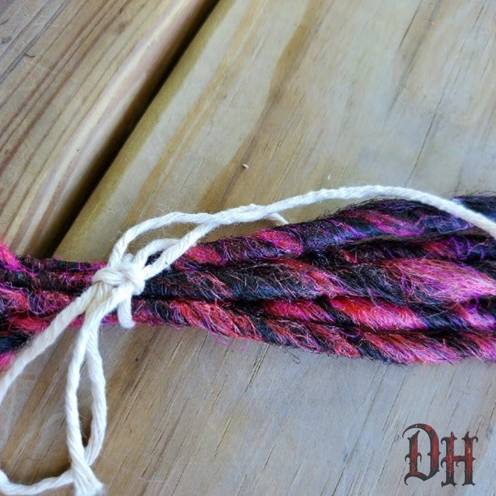 5 SE Single Ended Pink & Black Hair Extensions Synthetic Dreads Dreadlocks