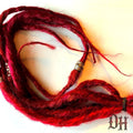 5 SE Single Ended Red Dreads Dreadlocks Hair Extensions w/Charms