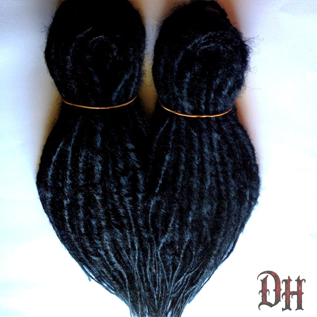 50 Black DE Double Ended Synthetic Dreads Dreadlock Hair Extensions