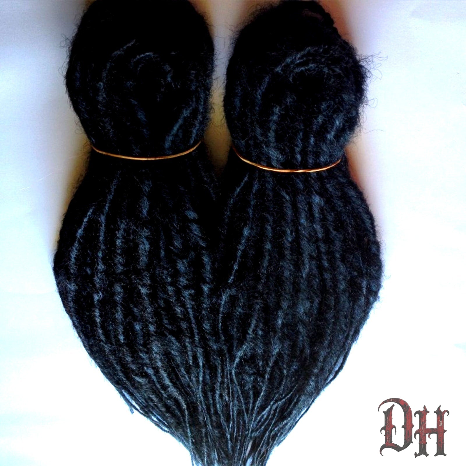 50 Black DE Double Ended Synthetic Dreads Dreadlock Hair Extensions