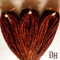 50 DE Double Ended Auburn Red Brown Synthetic Dreads Dreadlock Hair Extensions