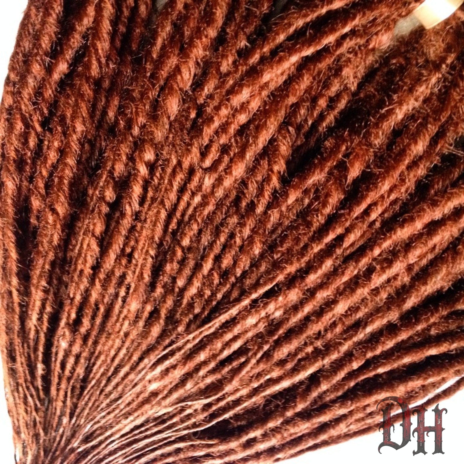 50 DE Double Ended Auburn Red Brown Synthetic Dreads Dreadlock Hair Extensions