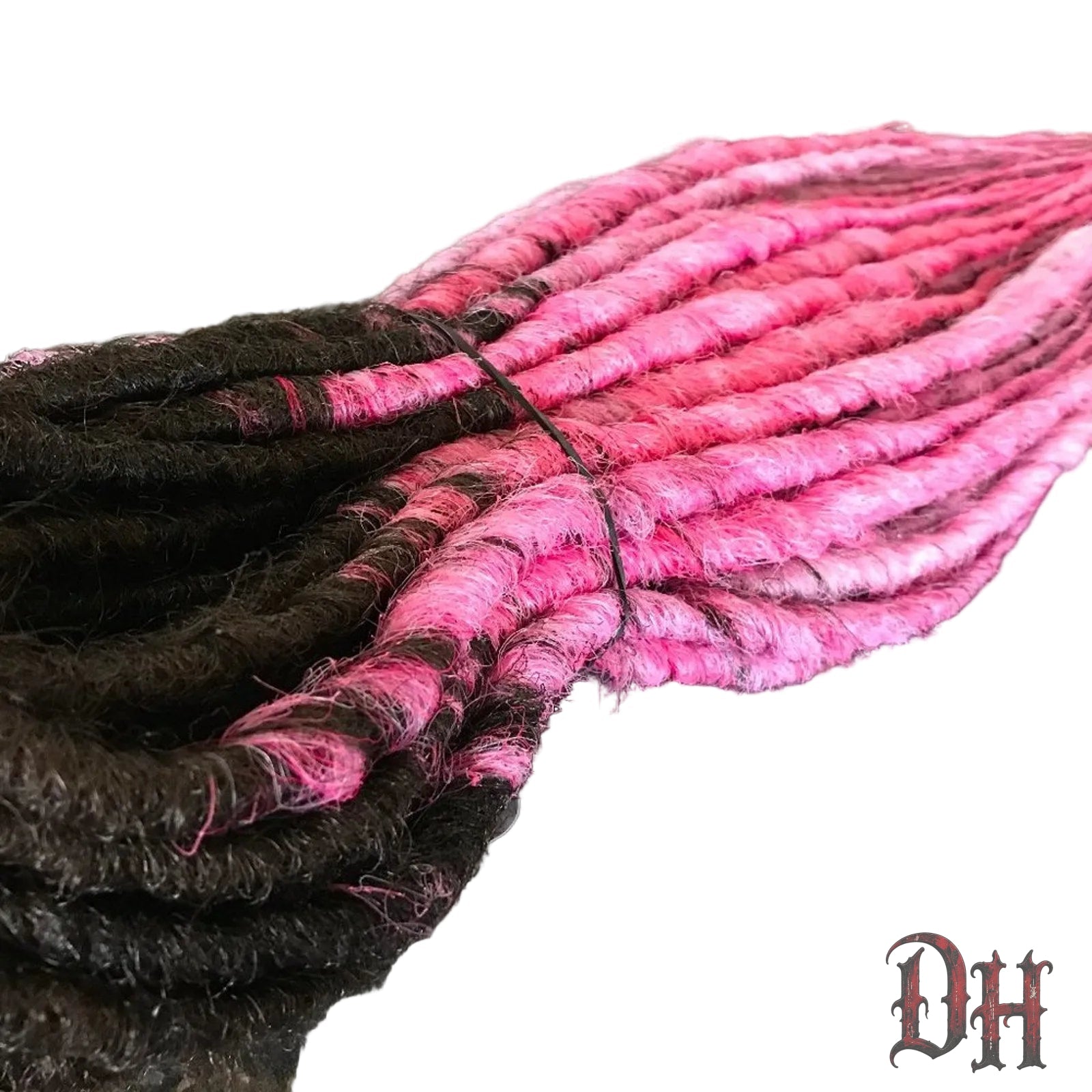 50 DE Double Ended Dark Brown to Pink Dreads Dreadlocks Hair Extensions