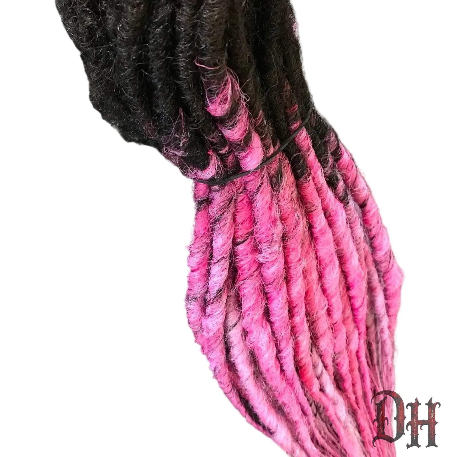 50 DE Double Ended Dark Brown to Pink Dreads Dreadlocks Hair Extensions