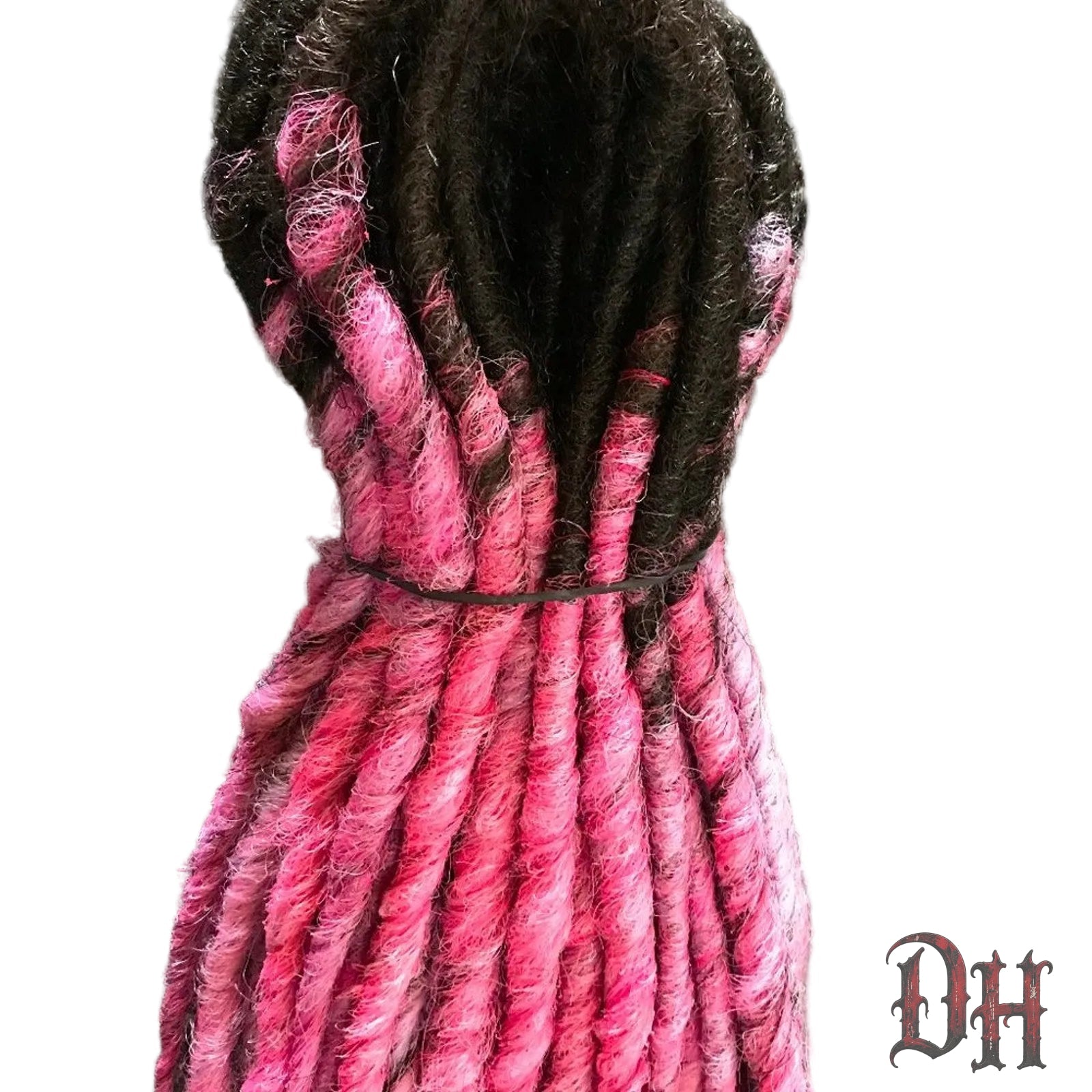 50 DE Double Ended Dark Brown to Pink Dreads Dreadlocks Hair Extensions