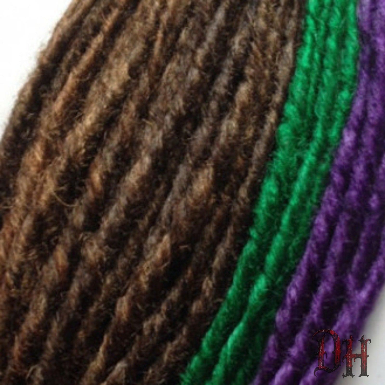 50 SE Single Brown Green Purple Dreads Dreadlocks Hair Extensions