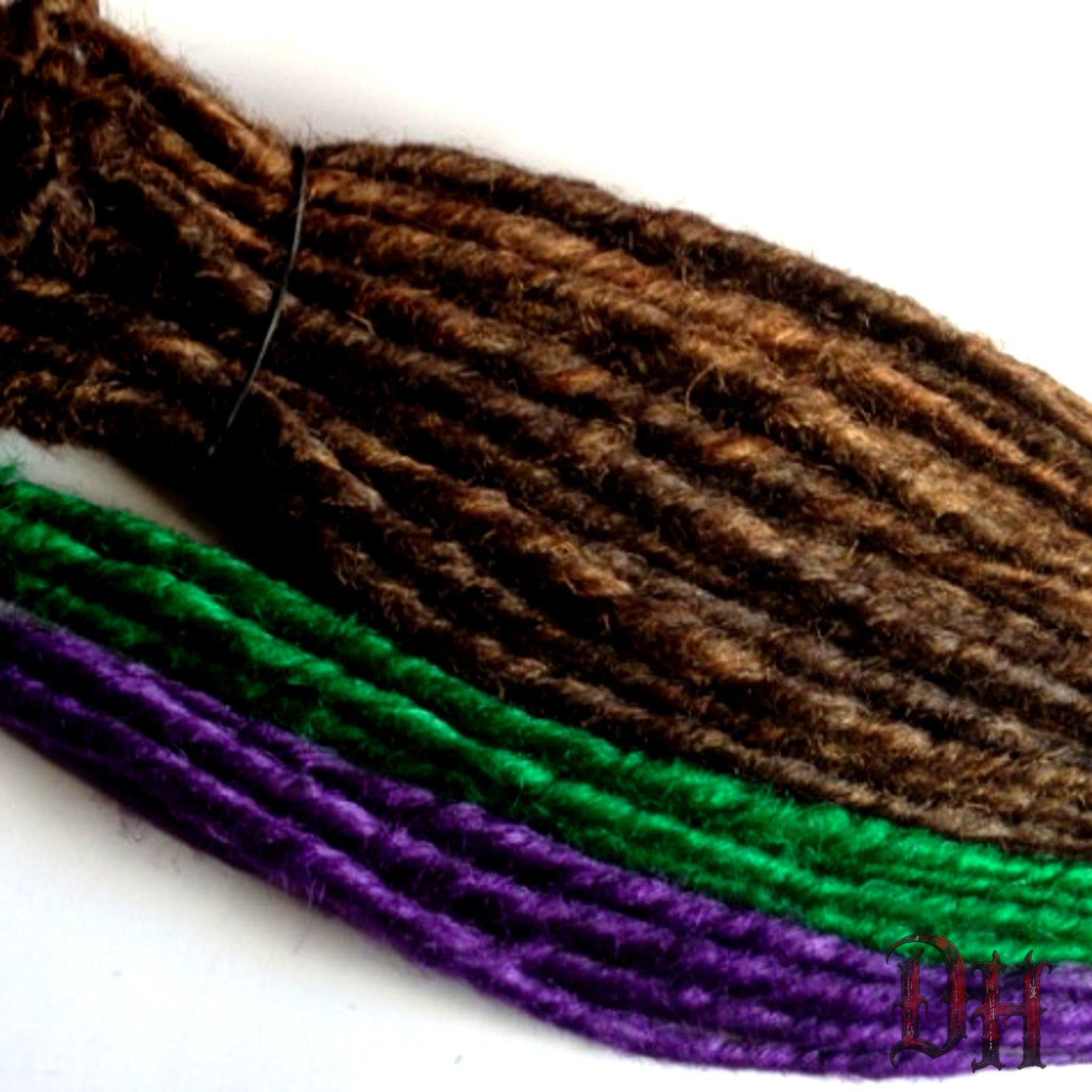 50 SE Single Brown Green Purple Dreads Dreadlocks Hair Extensions