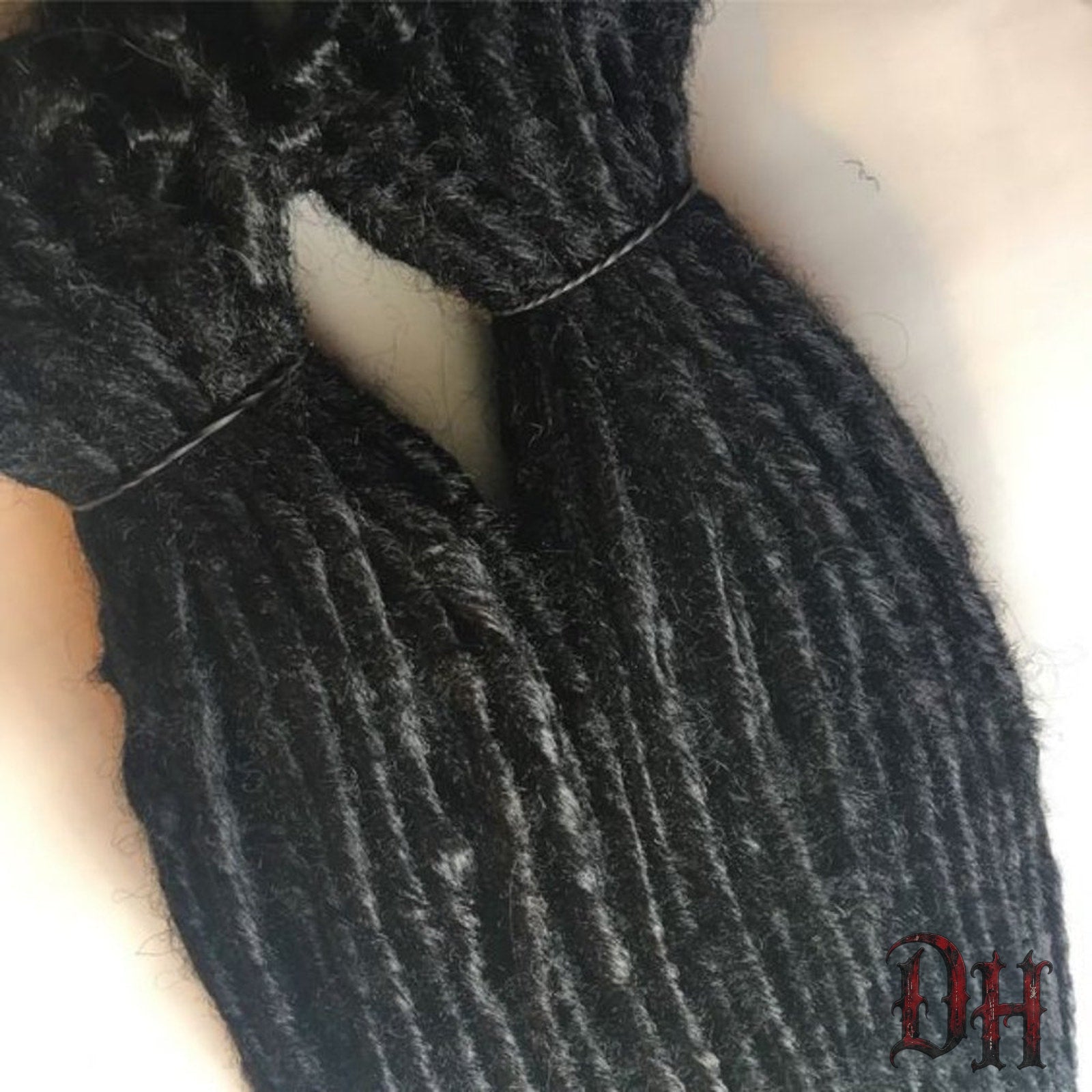 50 SE Single Ended Black Synthetic Dreads Dreadlock Hair Extensions