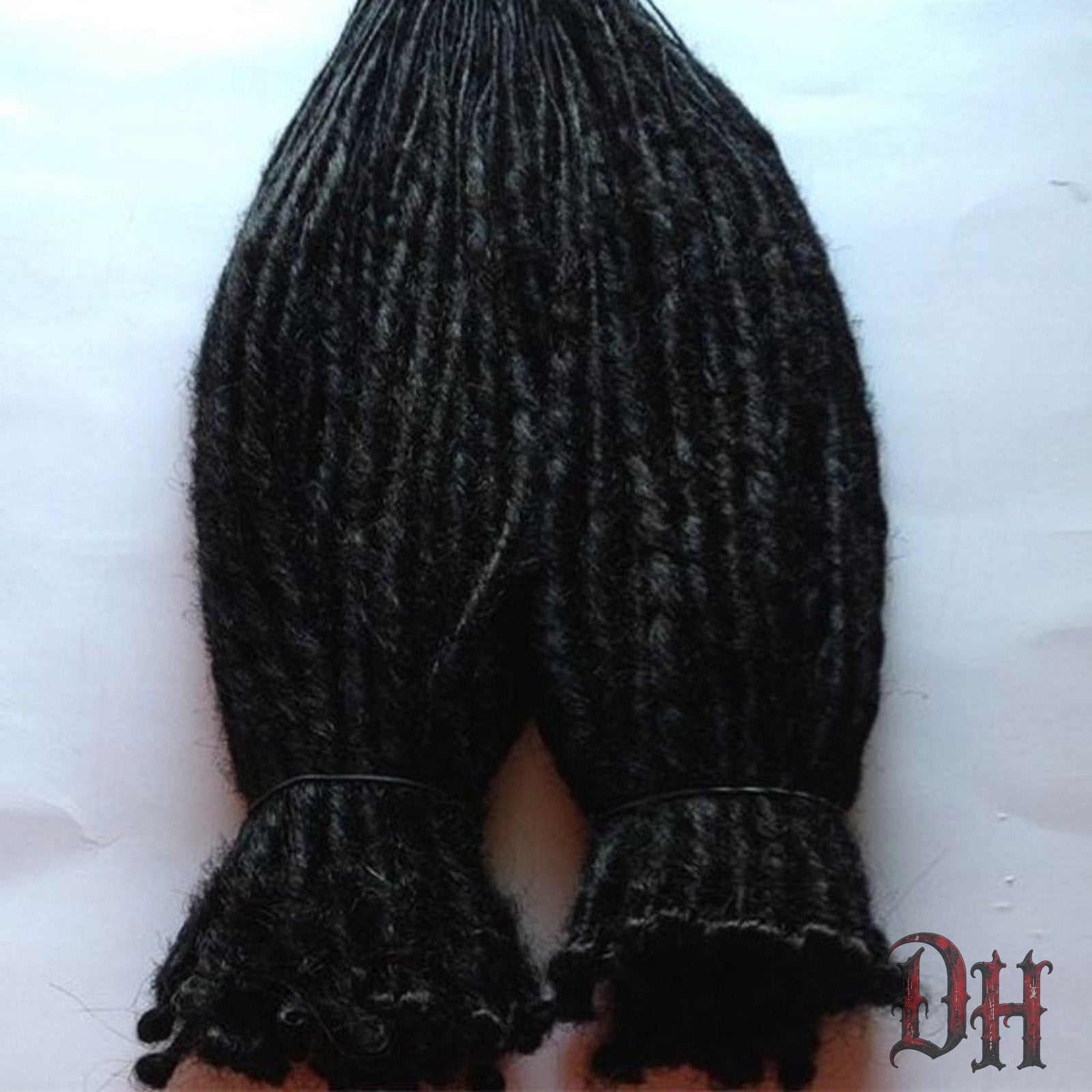 50 SE Single Ended Black Synthetic Dreads Dreadlock Hair Extensions