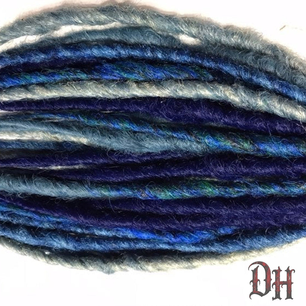 50 SE Single Ended Blue Mix Dreads Dreadlock Hair Extensions