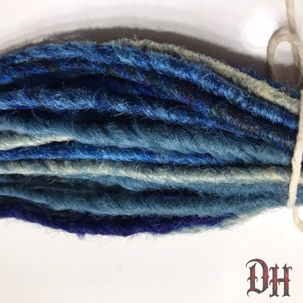 50 SE Single Ended Blue Mix Dreads Dreadlock Hair Extensions