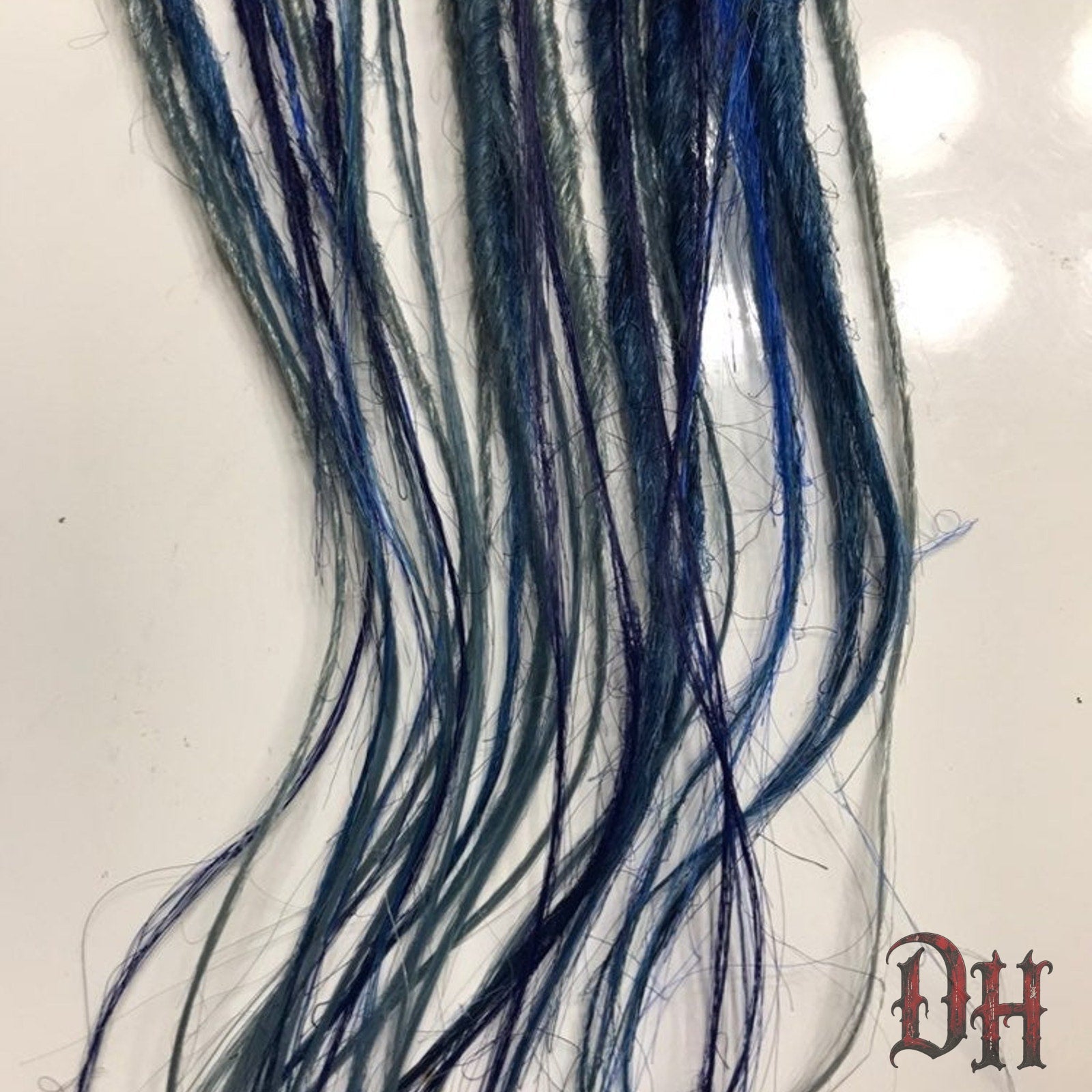 50 SE Single Ended Blue Mix Dreads Dreadlock Hair Extensions