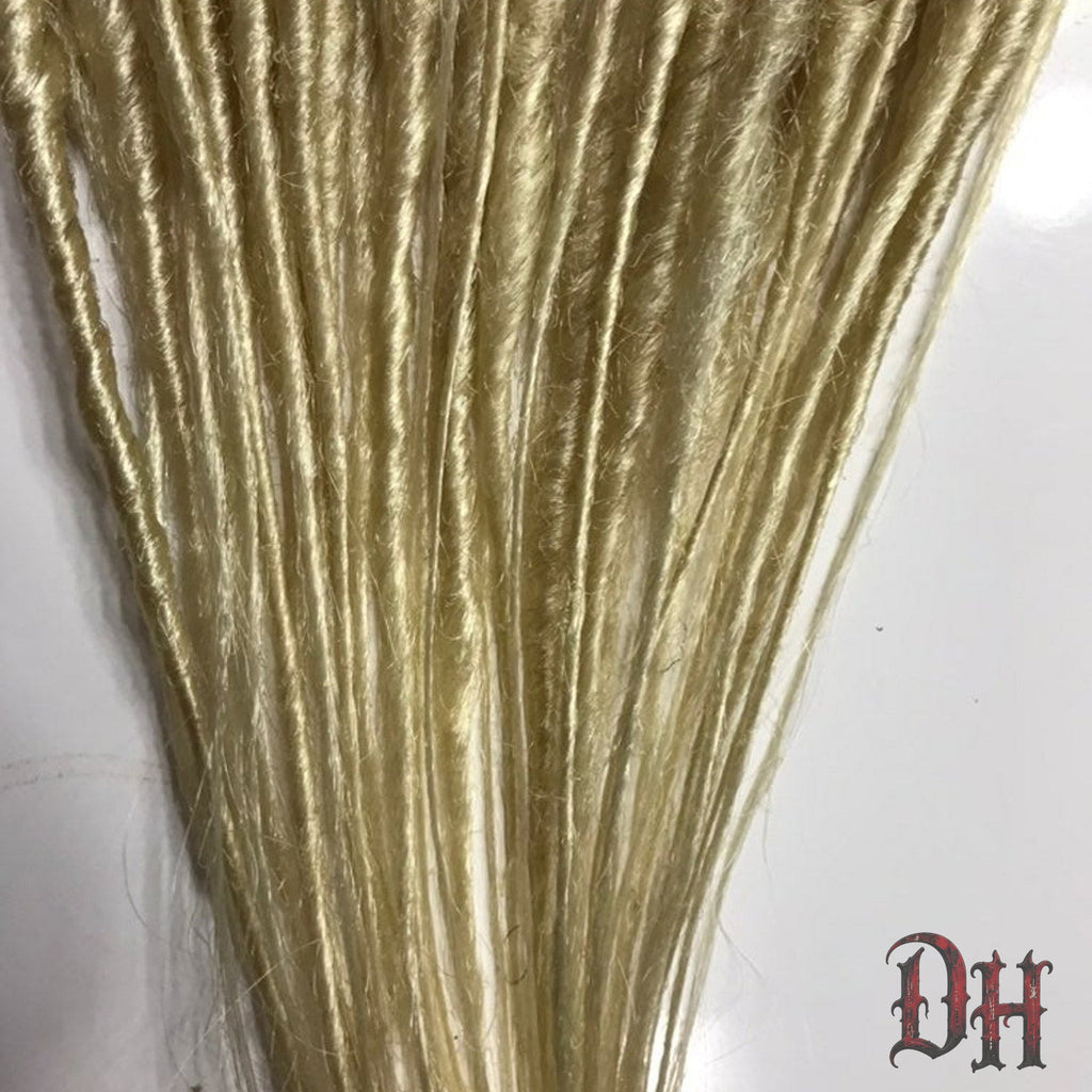 50 SE Single Ended Platinum Blonde Dread Dreadlock Hair Extensions