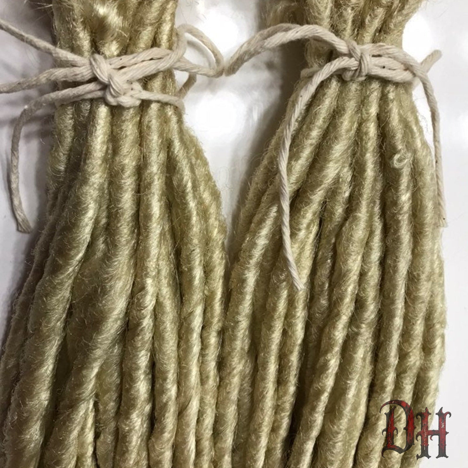 50 SE Single Ended Platinum Blonde Dread Dreadlock Hair Extensions