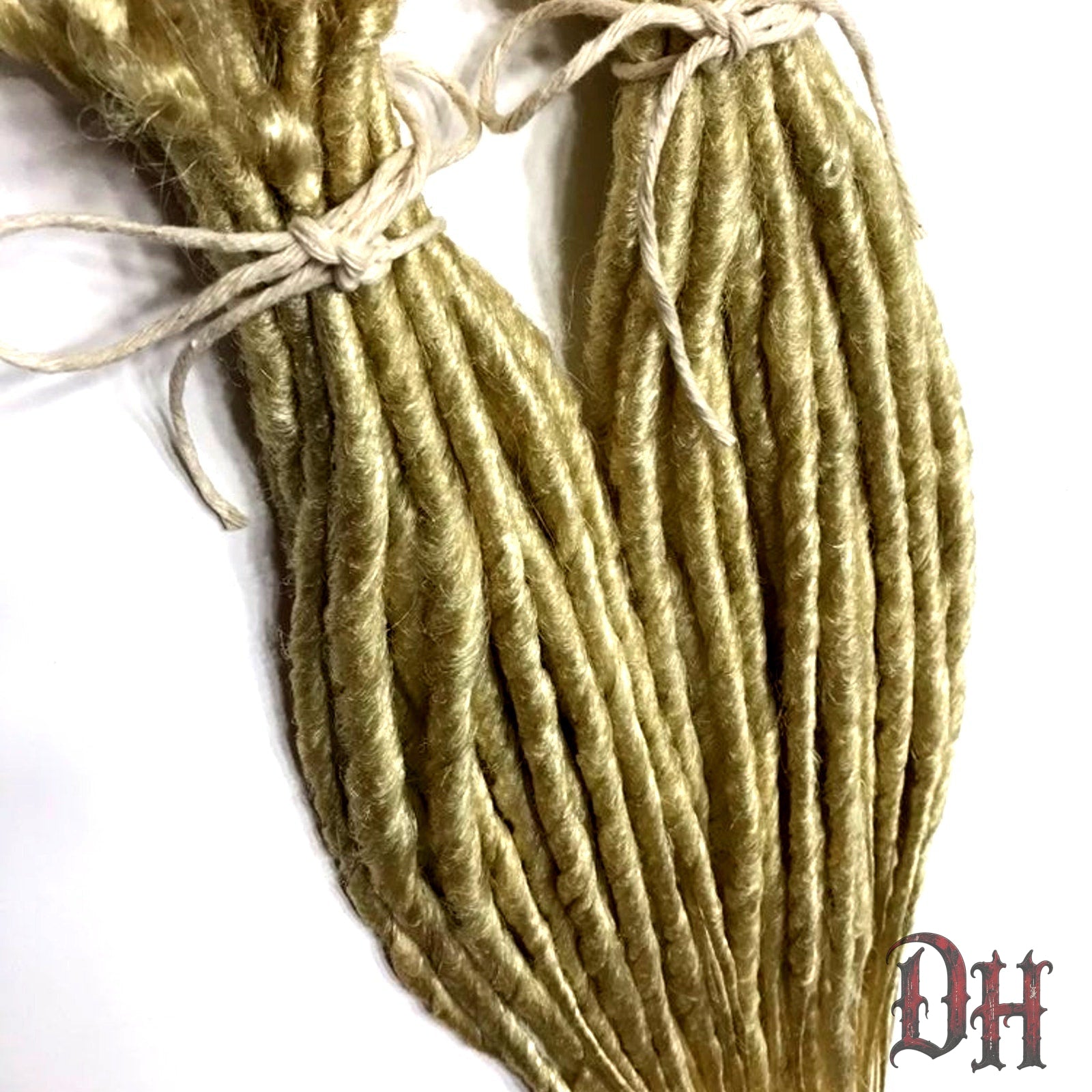 50 SE Single Ended Platinum Blonde Dread Dreadlock Hair Extensions