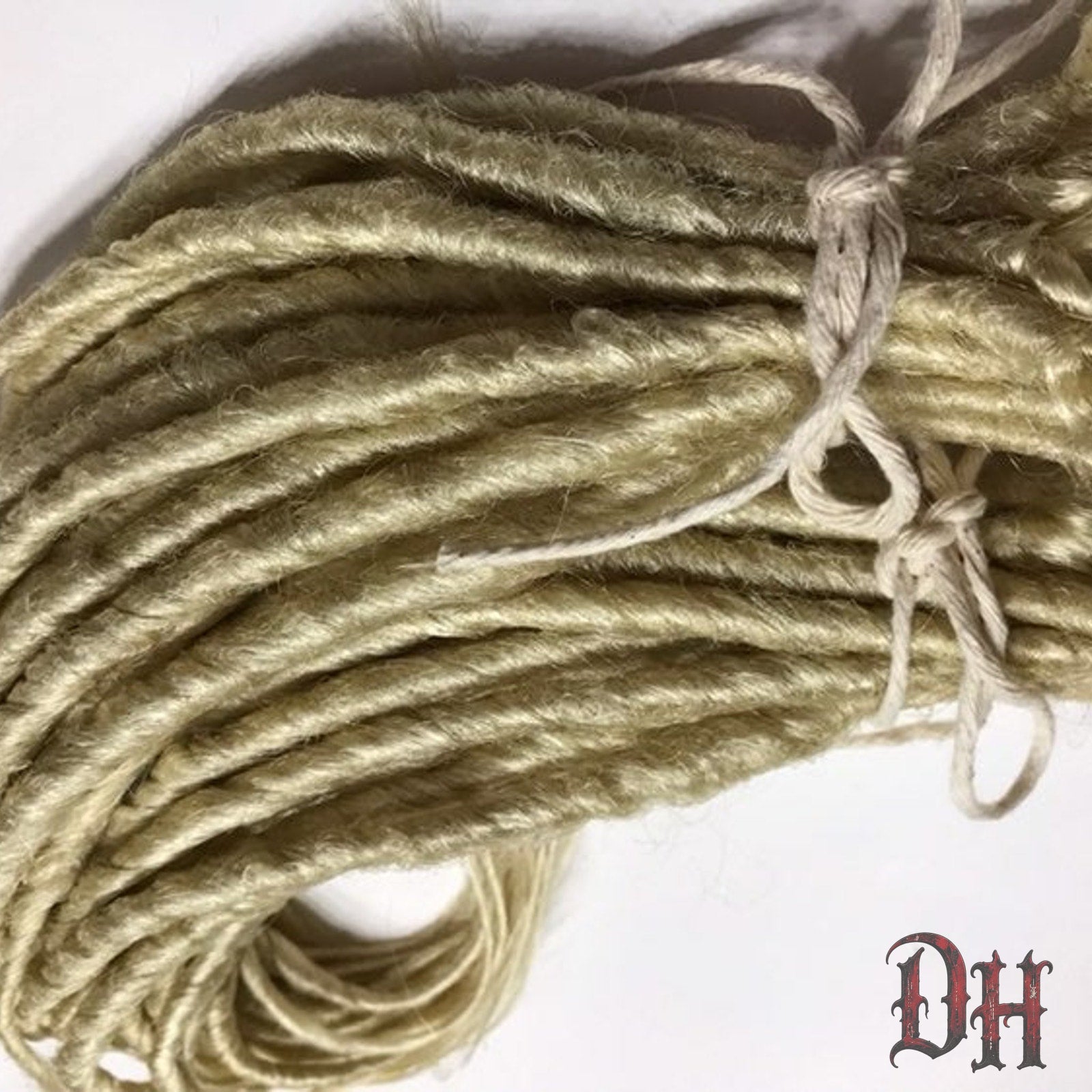 50 SE Single Ended Platinum Blonde Dread Dreadlock Hair Extensions