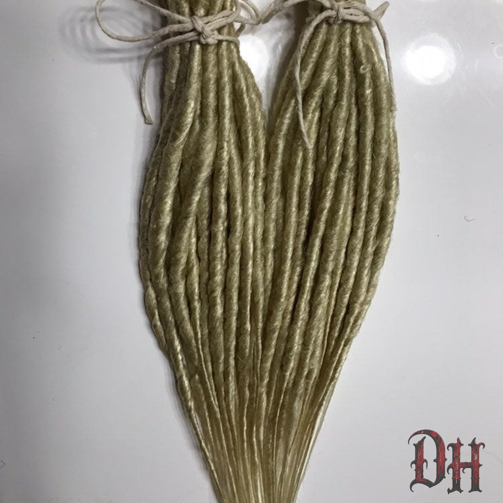 50 SE Single Ended Platinum Blonde Dread Dreadlock Hair Extensions