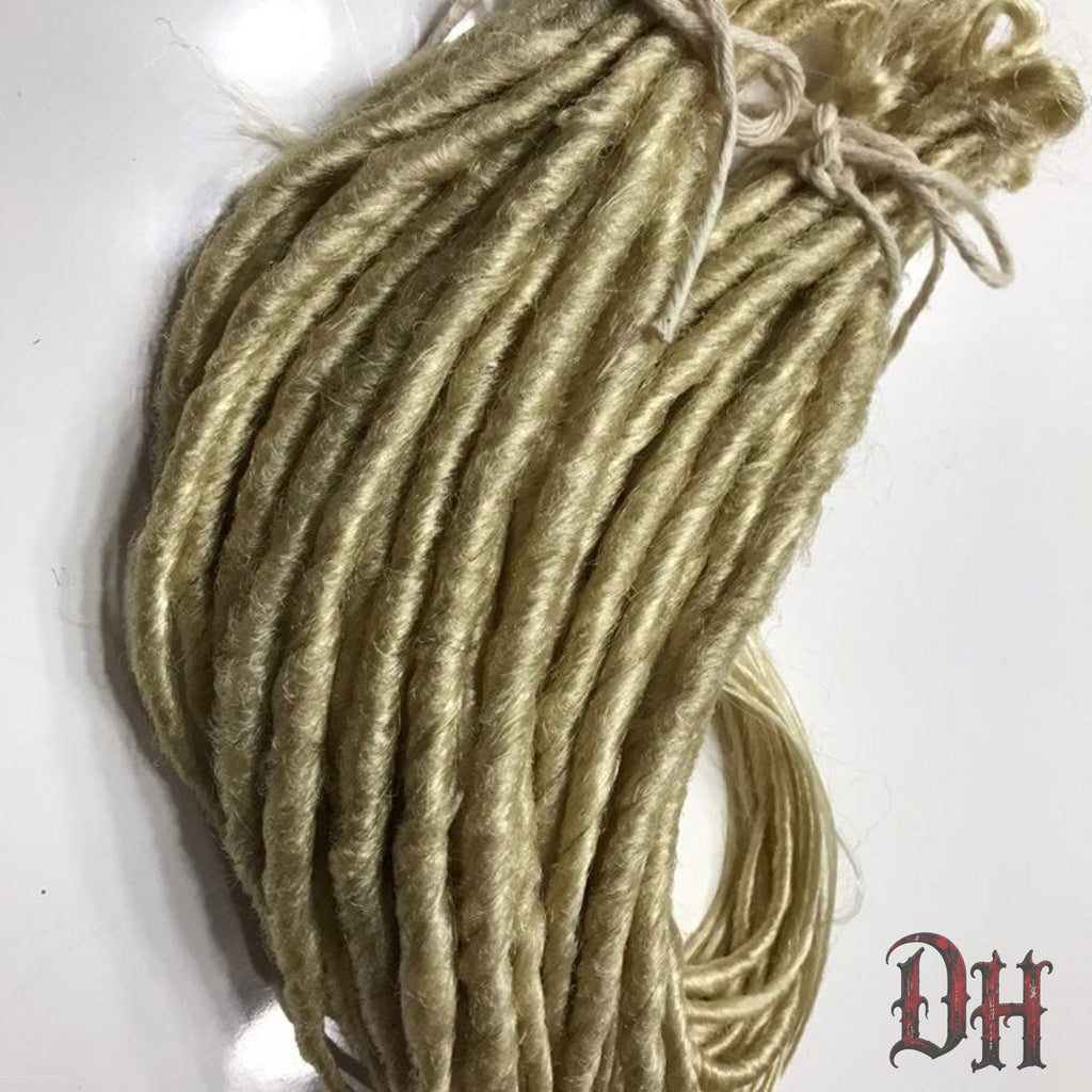 50 SE Single Ended Platinum Blonde Dread Dreadlock Hair Extensions