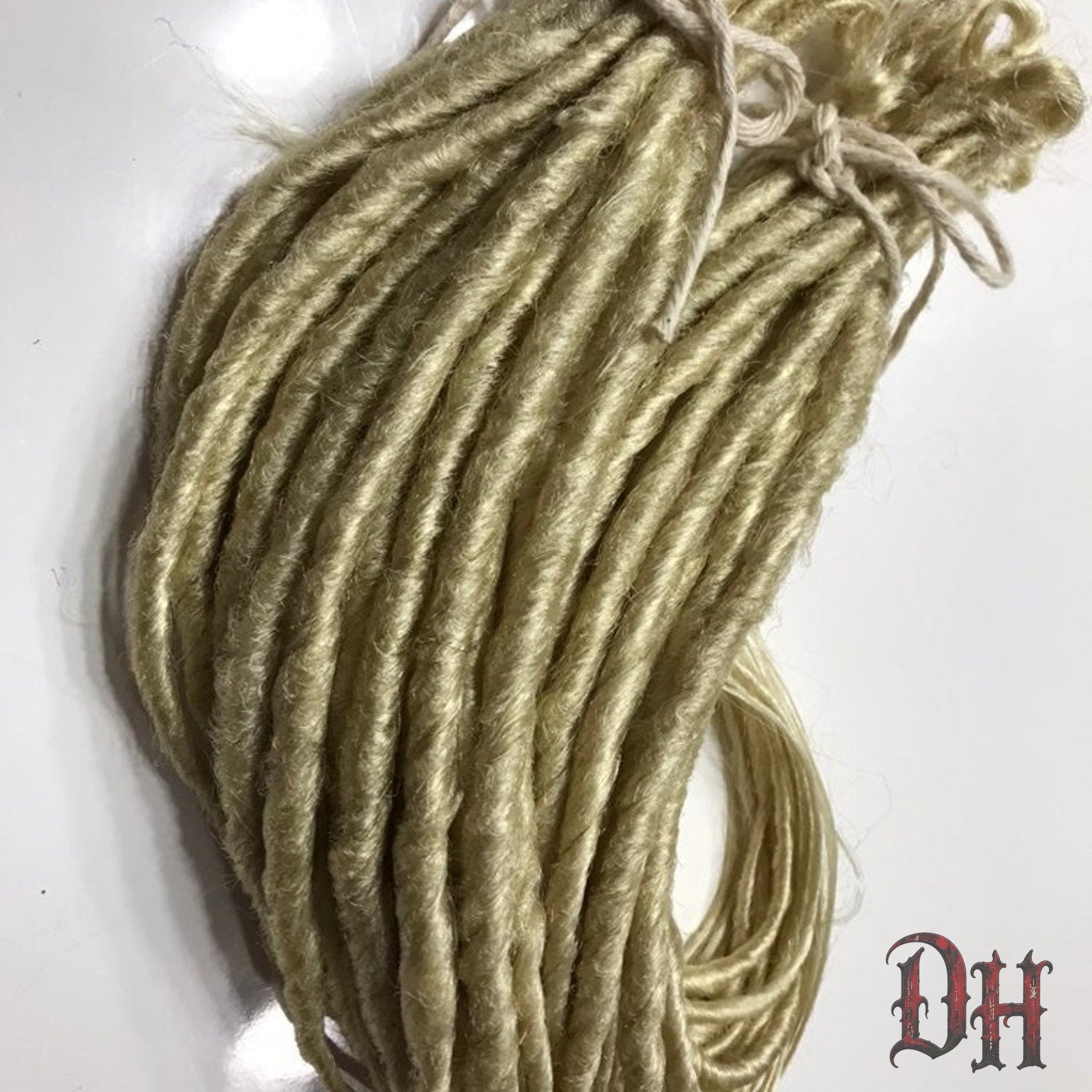 50 SE Single Ended Platinum Blonde Dread Dreadlock Hair Extensions