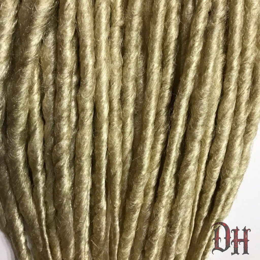 50 SE Single Ended Platinum Blonde Dread Dreadlock Hair Extensions
