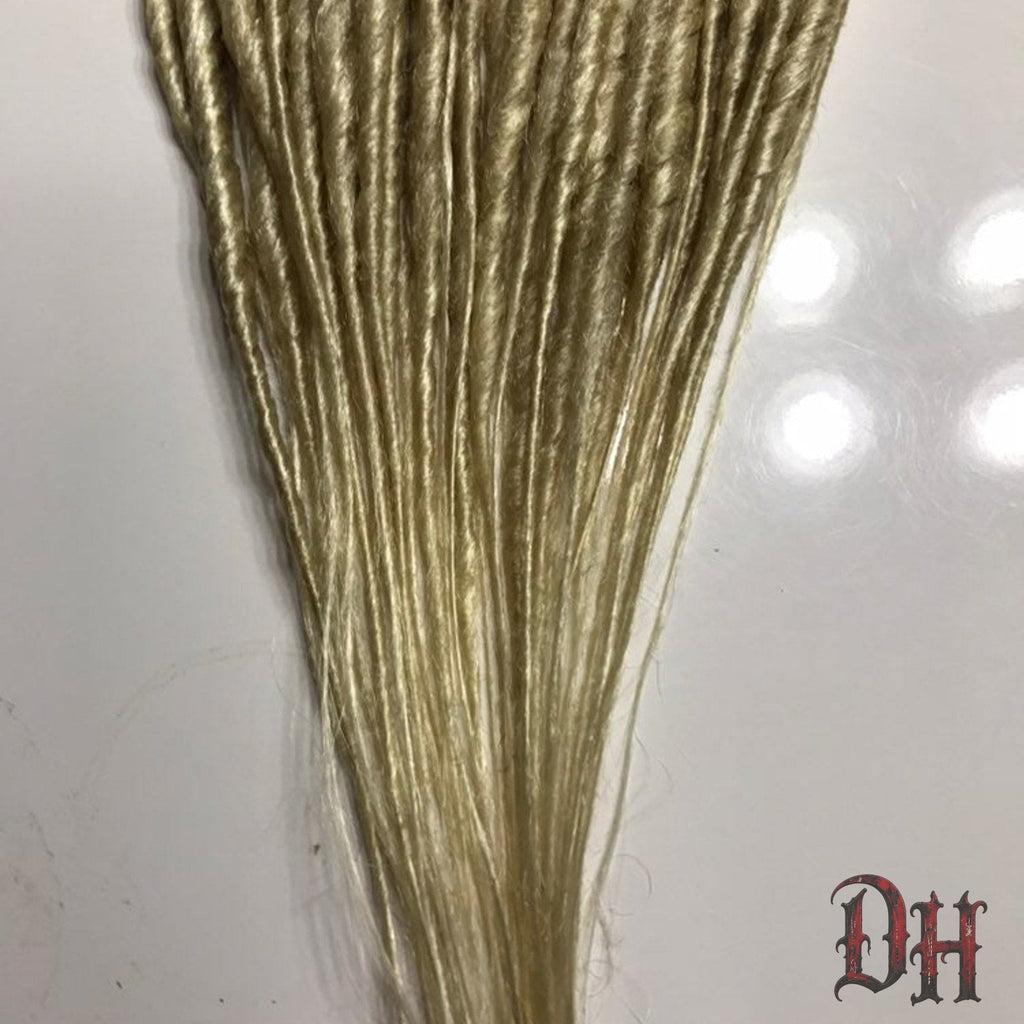 50 SE Single Ended Platinum Blonde Dread Dreadlock Hair Extensions