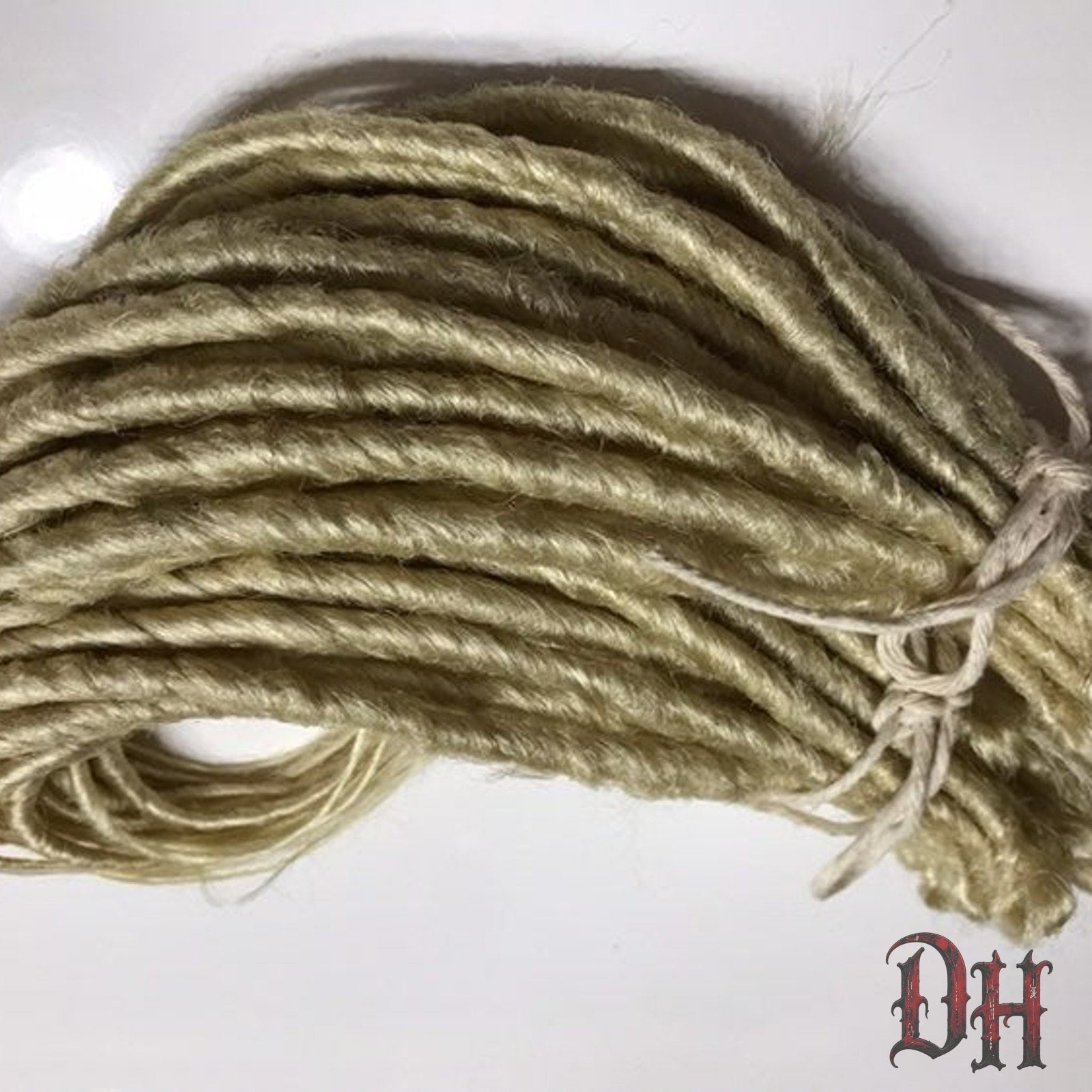 50 SE Single Ended Platinum Blonde Dread Dreadlock Hair Extensions