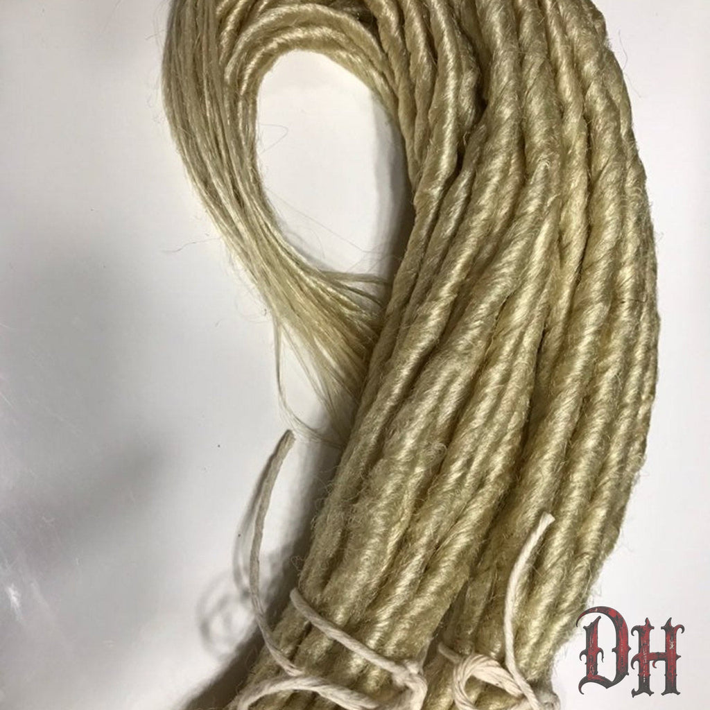50 SE Single Ended Platinum Blonde Dread Dreadlock Hair Extensions