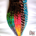 50 SE Single Ended Rainbow Dreads Dreadlocks Hair Extension Brown Pink Blue Green Orange