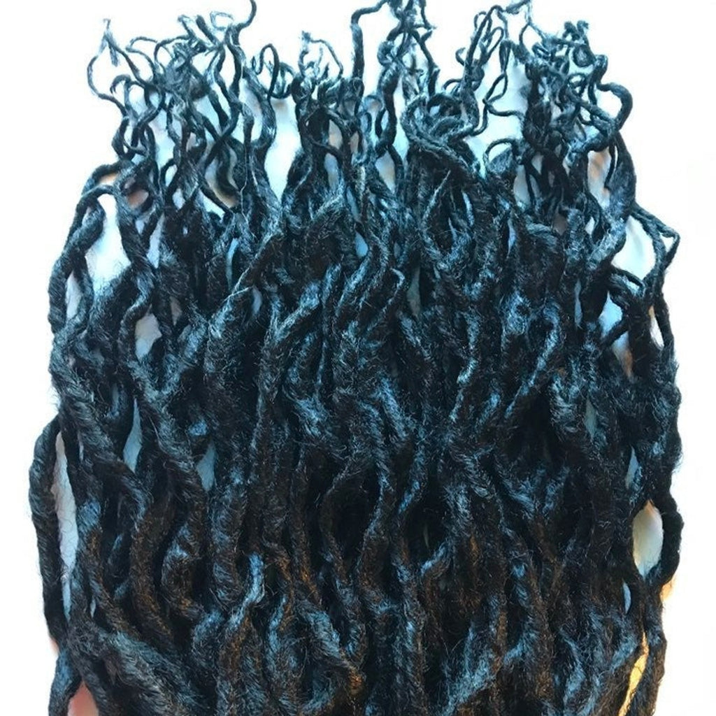 Black Wavy Clip In Synthetic Dreads Dreadlock Hair Extensions