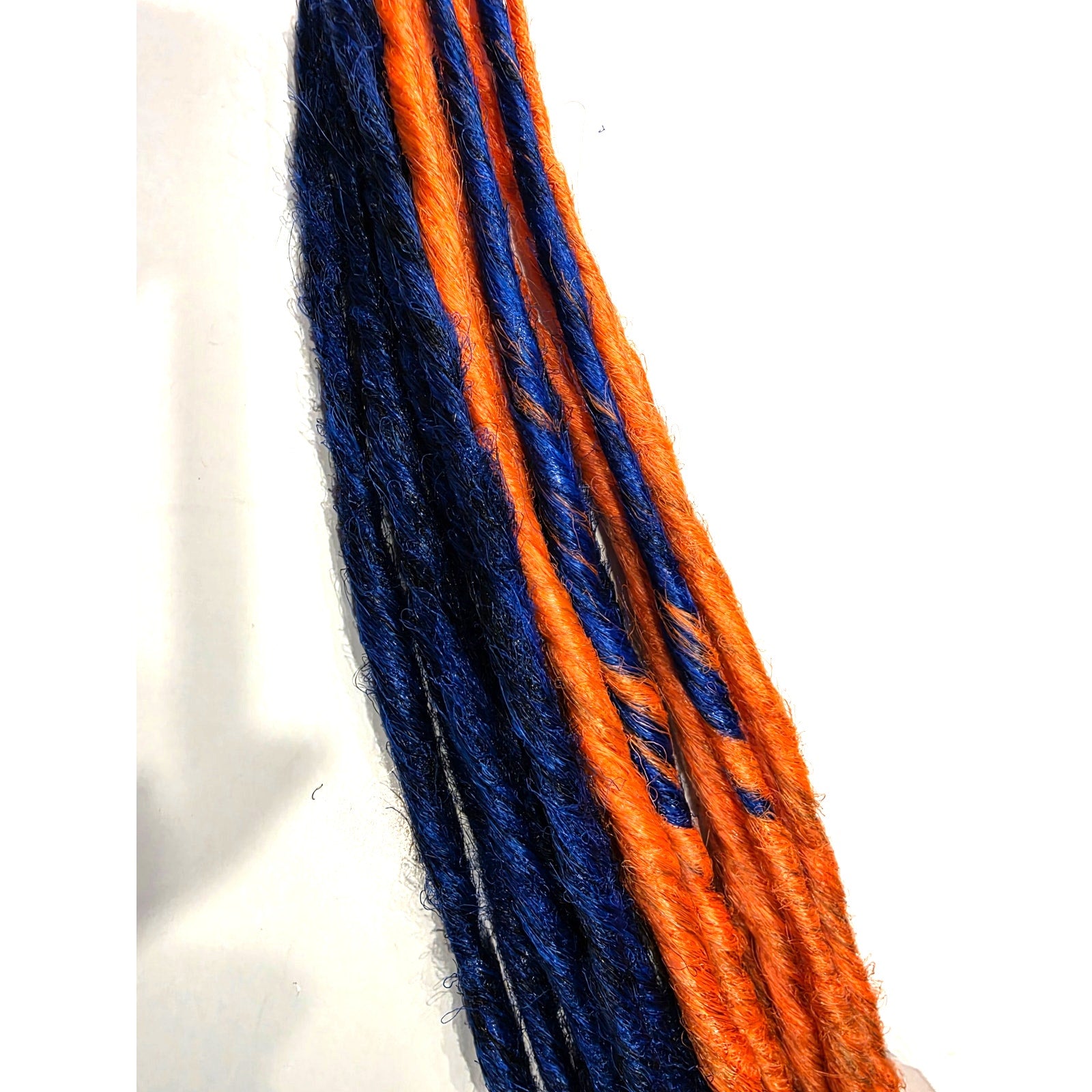 10 SE Single Ended Orange and Dark Blue Dreads Dreadlocks Hair Extensions