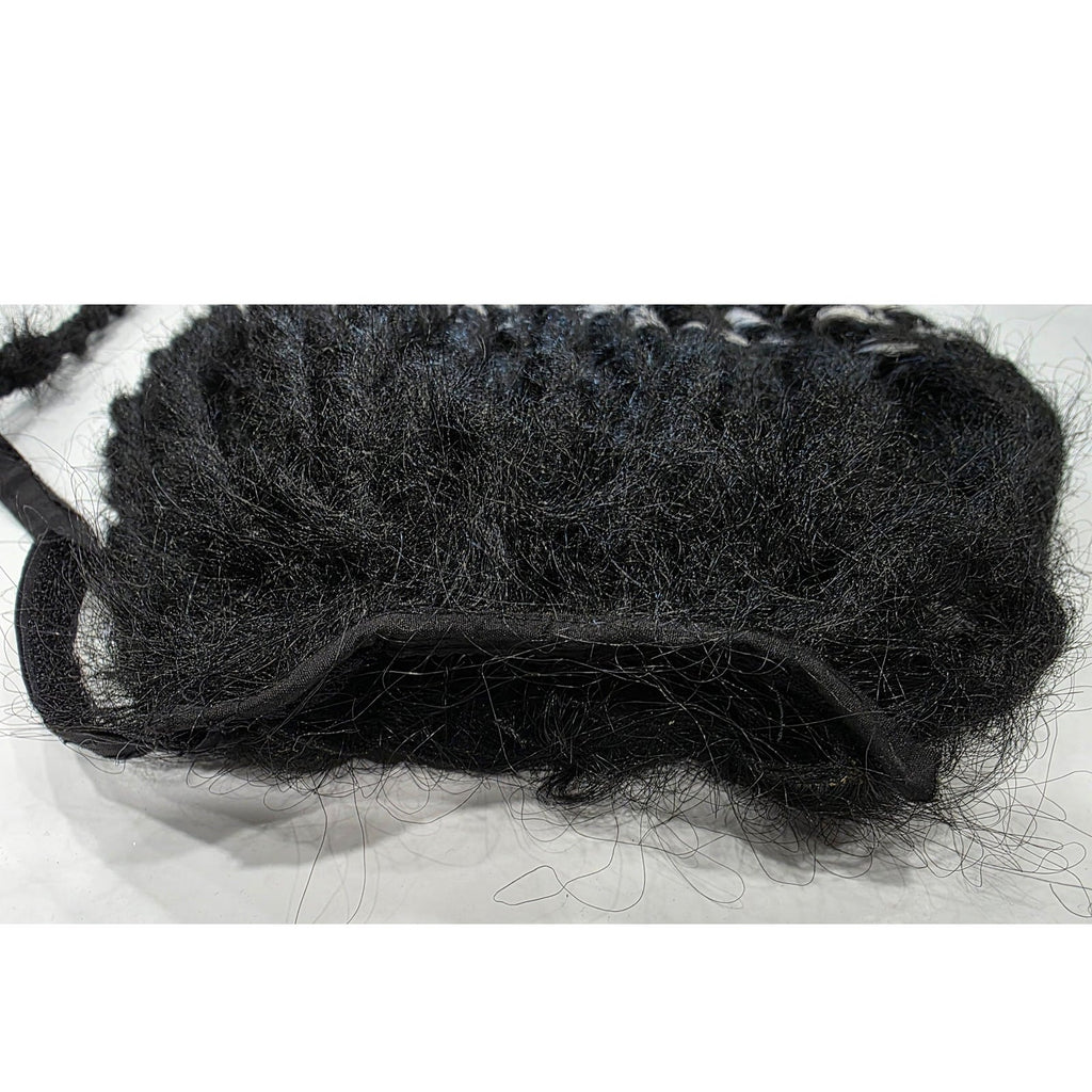 Black & Silver White Ombre Pony Tail Fall Dreads Dreadlocks Hair Extensions