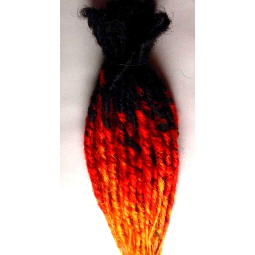 30 SE Single Ended Flame Fire Dreads Dreadlock Hair Extensions Red Orange Yellow