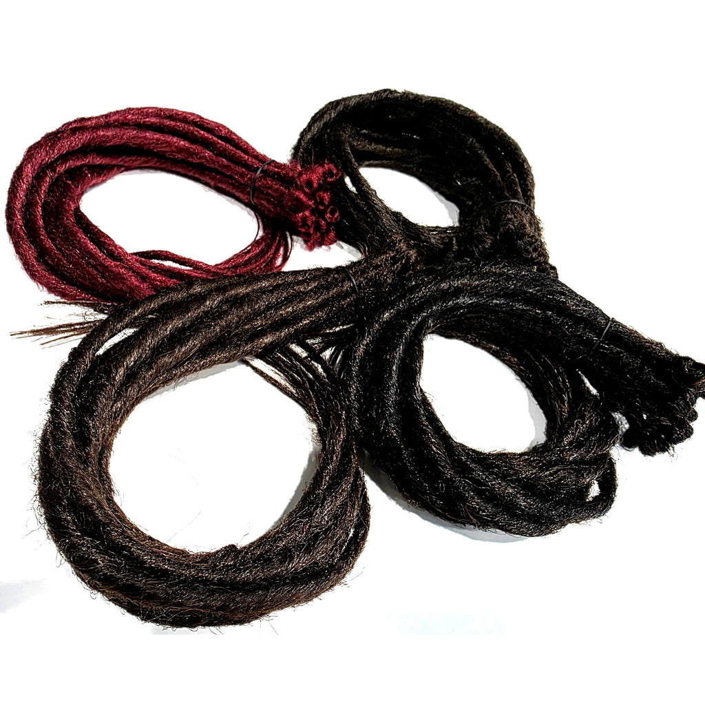 50 SE Single Ended Black Brown Burgundy Red Dreads Dreadlock Hair