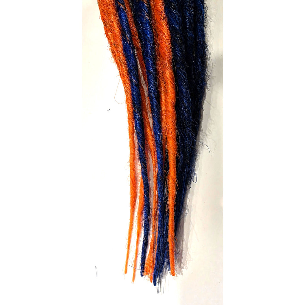 10 SE Single Ended Orange and Dark Blue Dreads Dreadlocks Hair Extensions