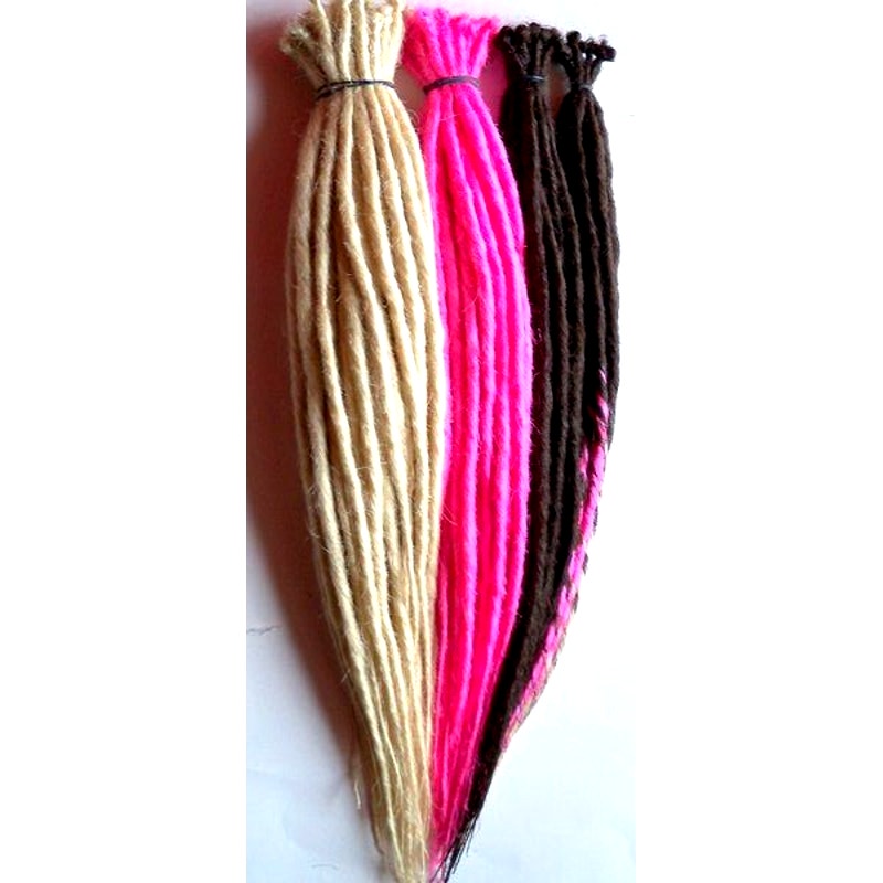 60 SE Single Ended Dreads Dreadlocks Hair Extensions Blonde Pink Dark Brown