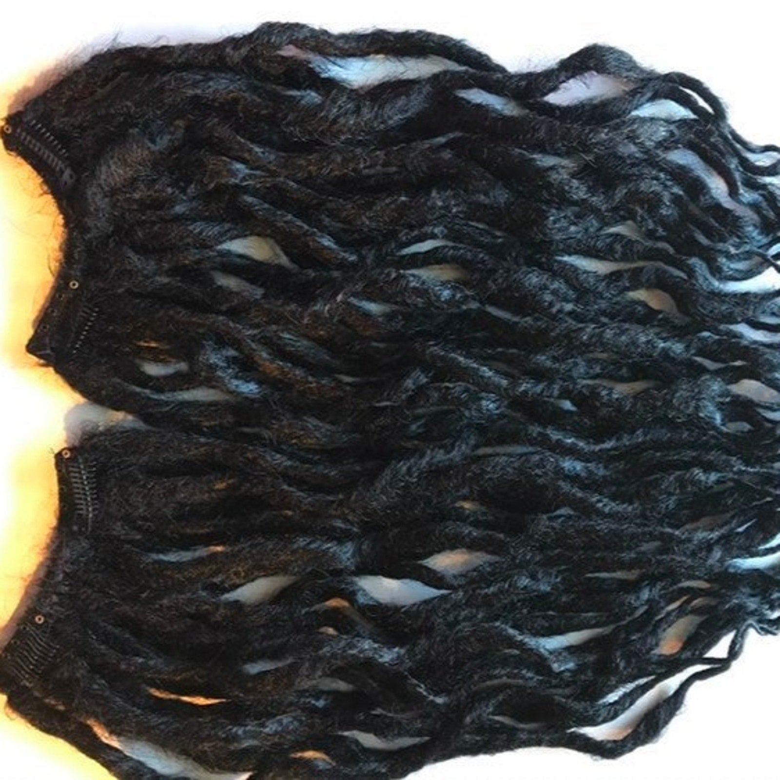 Black Wavy Clip In Synthetic Dreads Dreadlock Hair Extensions