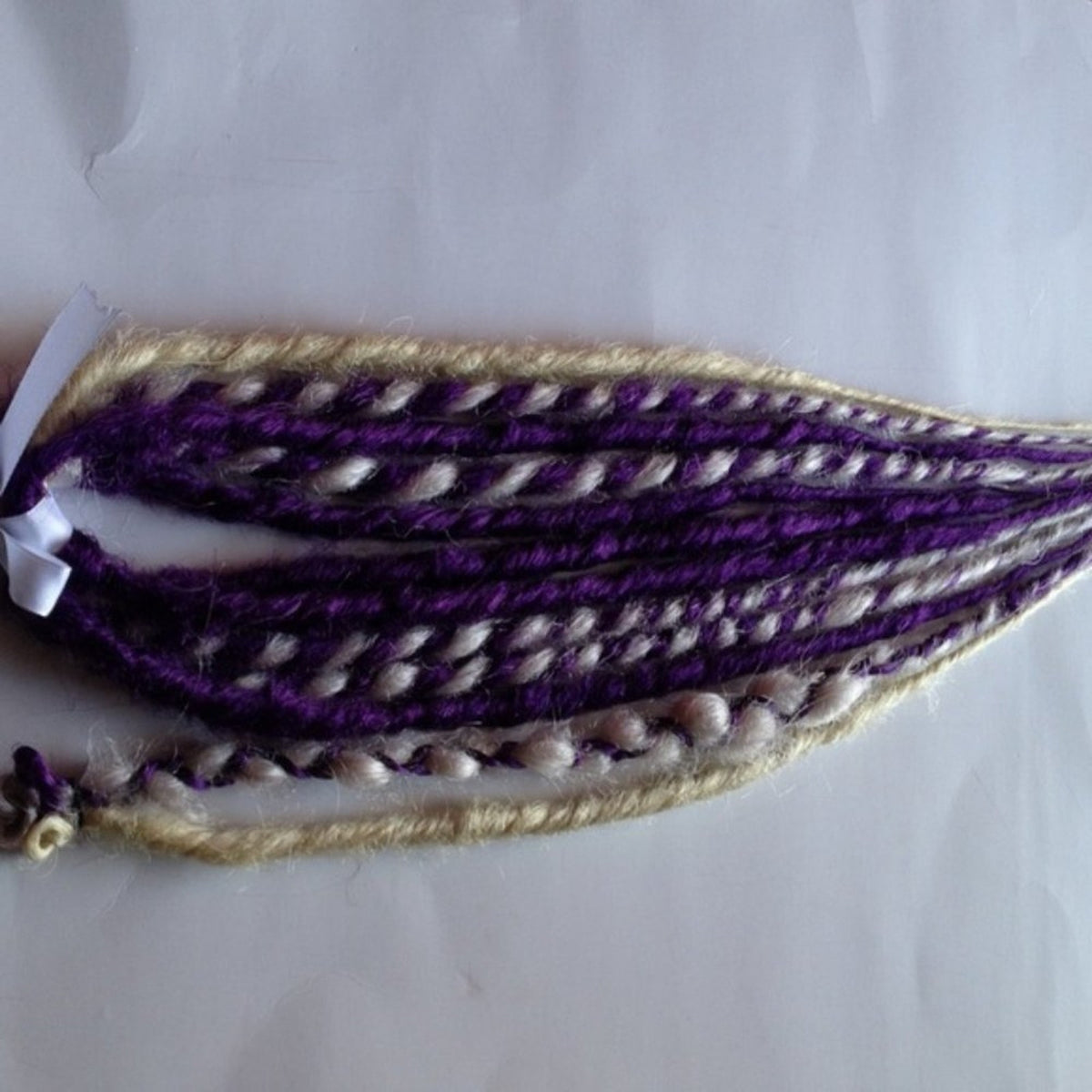 6 Double Ended Purple White DE Dreads Dreadlocks Hair Extensions